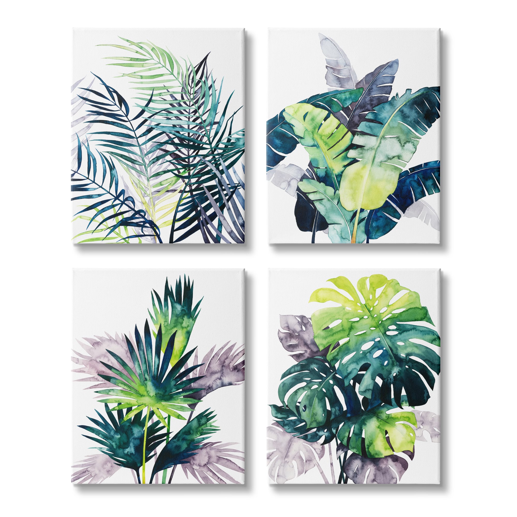 Stupell Industries Tropical Palms Canvas Wall Art Set