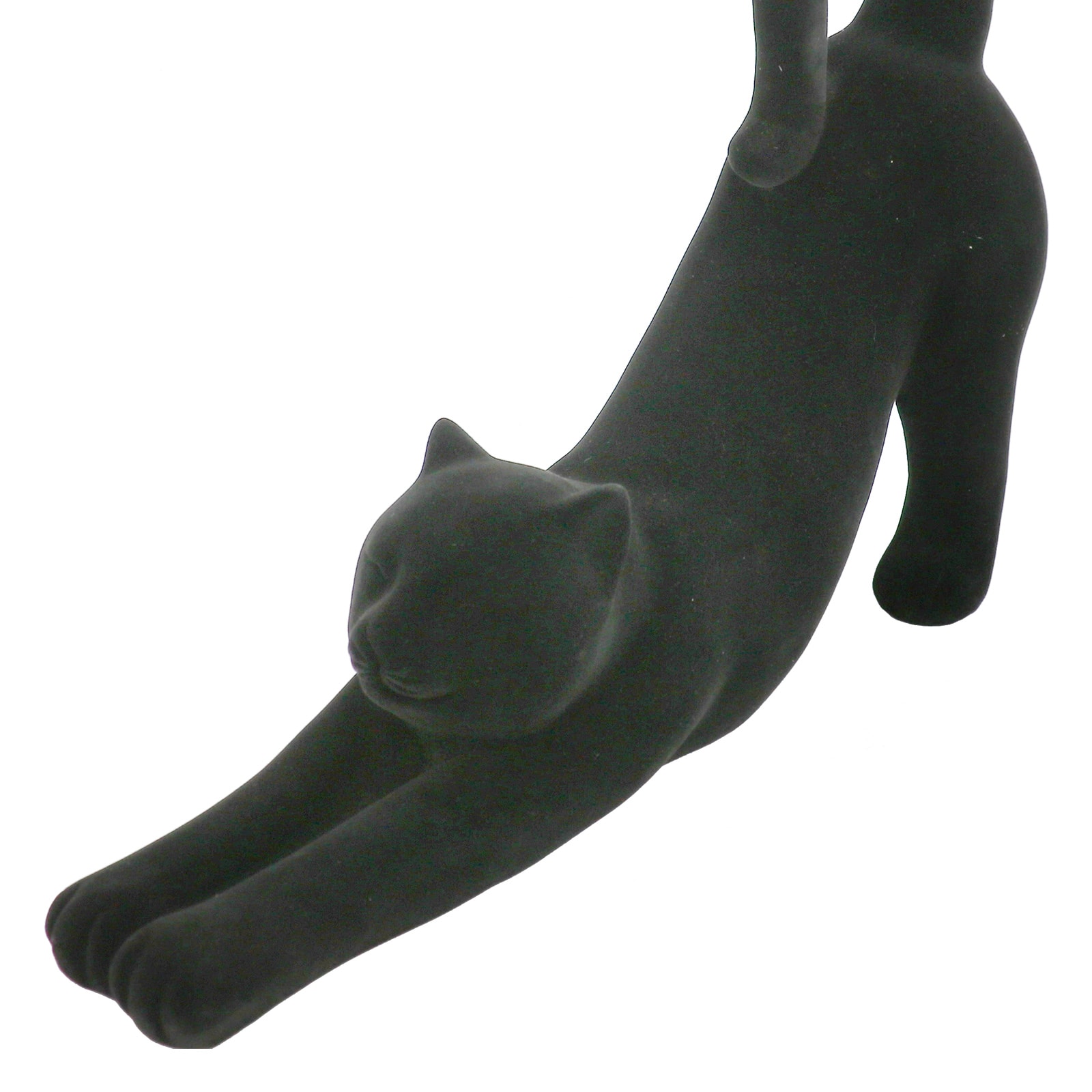 12&#x22; Flocked Stretching Halloween Tabletop Cat by Ashland&#xAE;