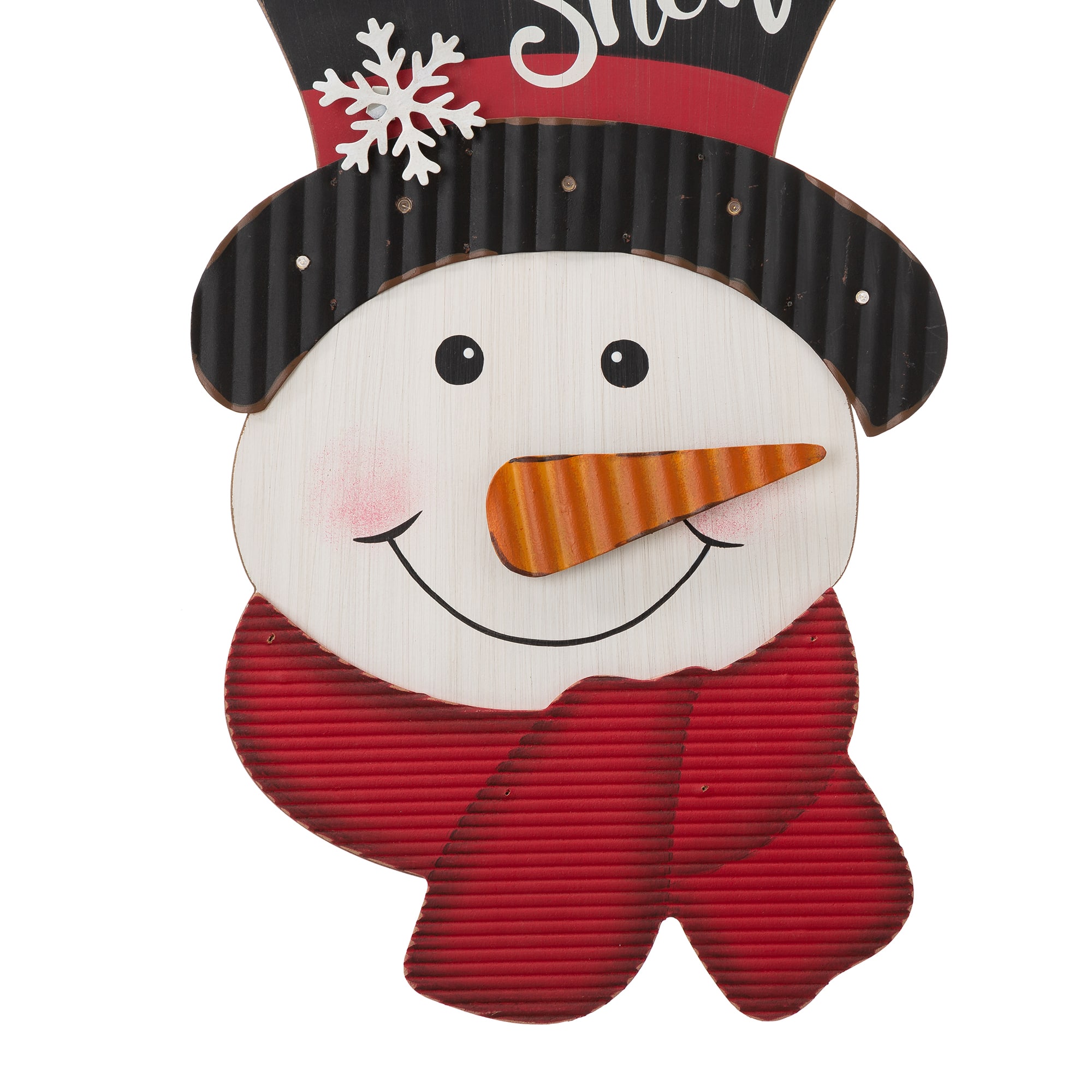 Glitzhome&#xAE; 19&#x22; Lighted Snowman Wall D&#xE9;cor