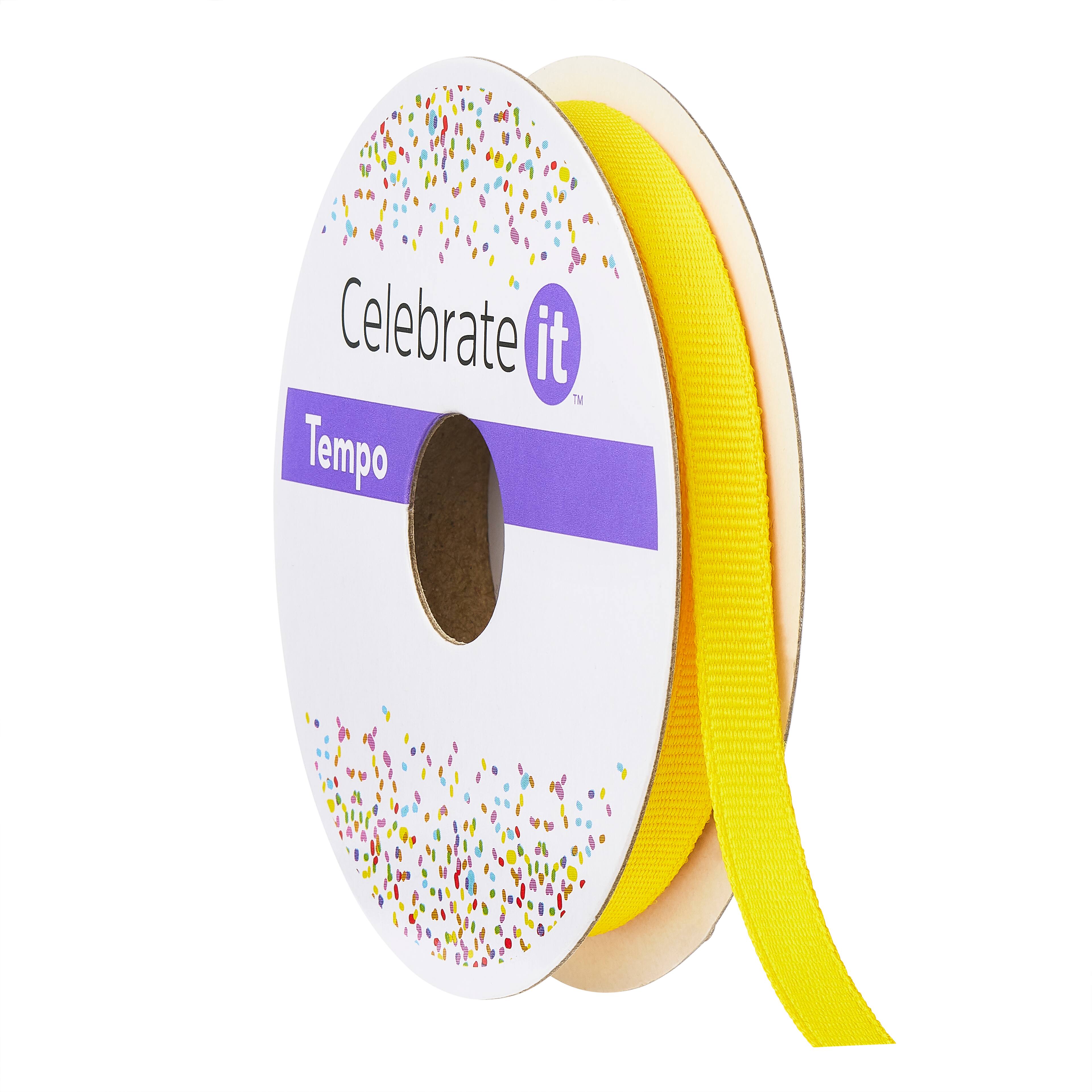 1/4 Grosgrain Ribbon by Celebrate It Tempo in Yellow | 1/4 in
