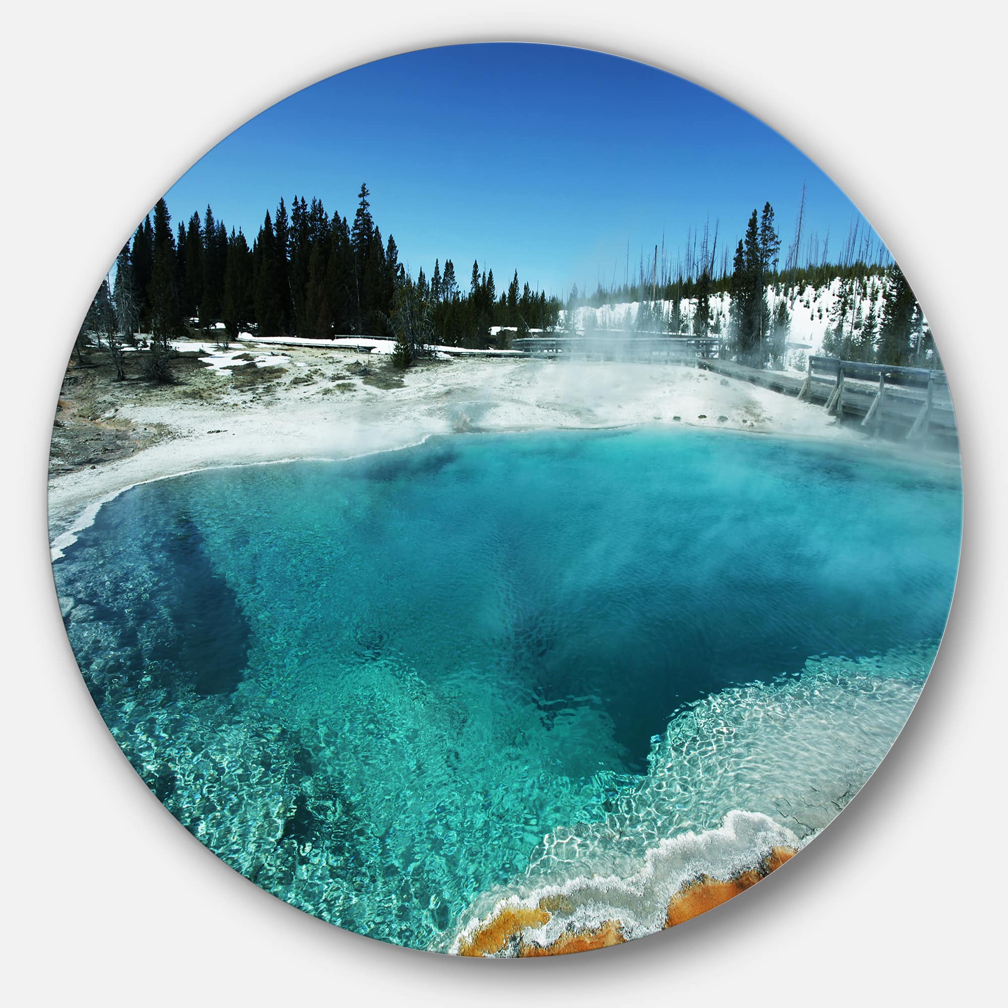 Designart - Fantastic Blue Yellowstone Lake' Landscape Wall Art on Metal Wall