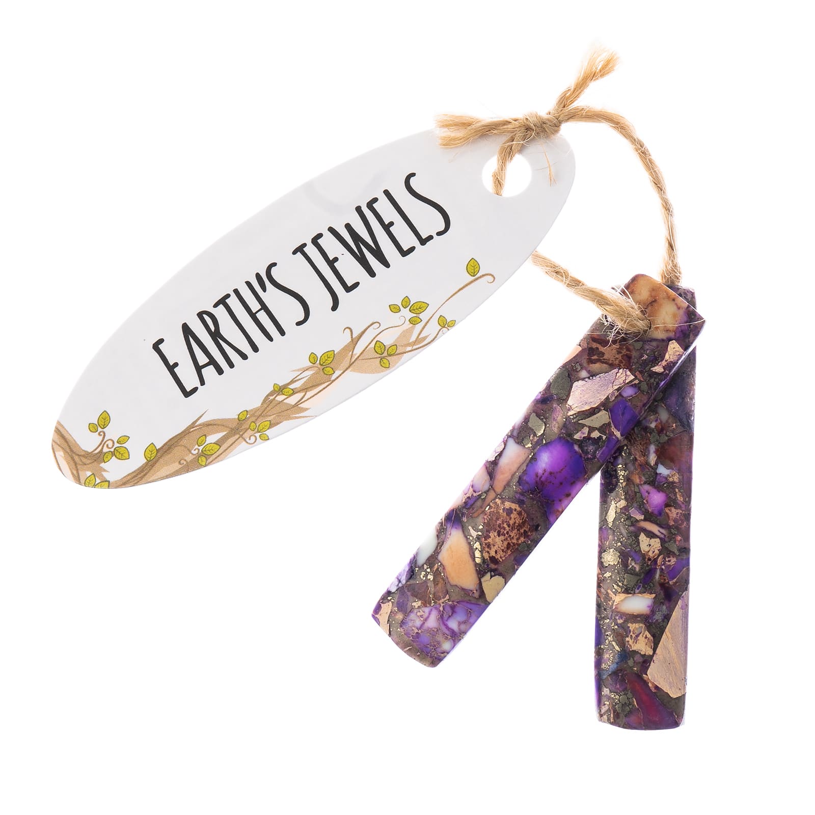 John Bead Earth’s Jewels Synthetic Imperial Jasper Rectangle Pendant Slices, 2ct.