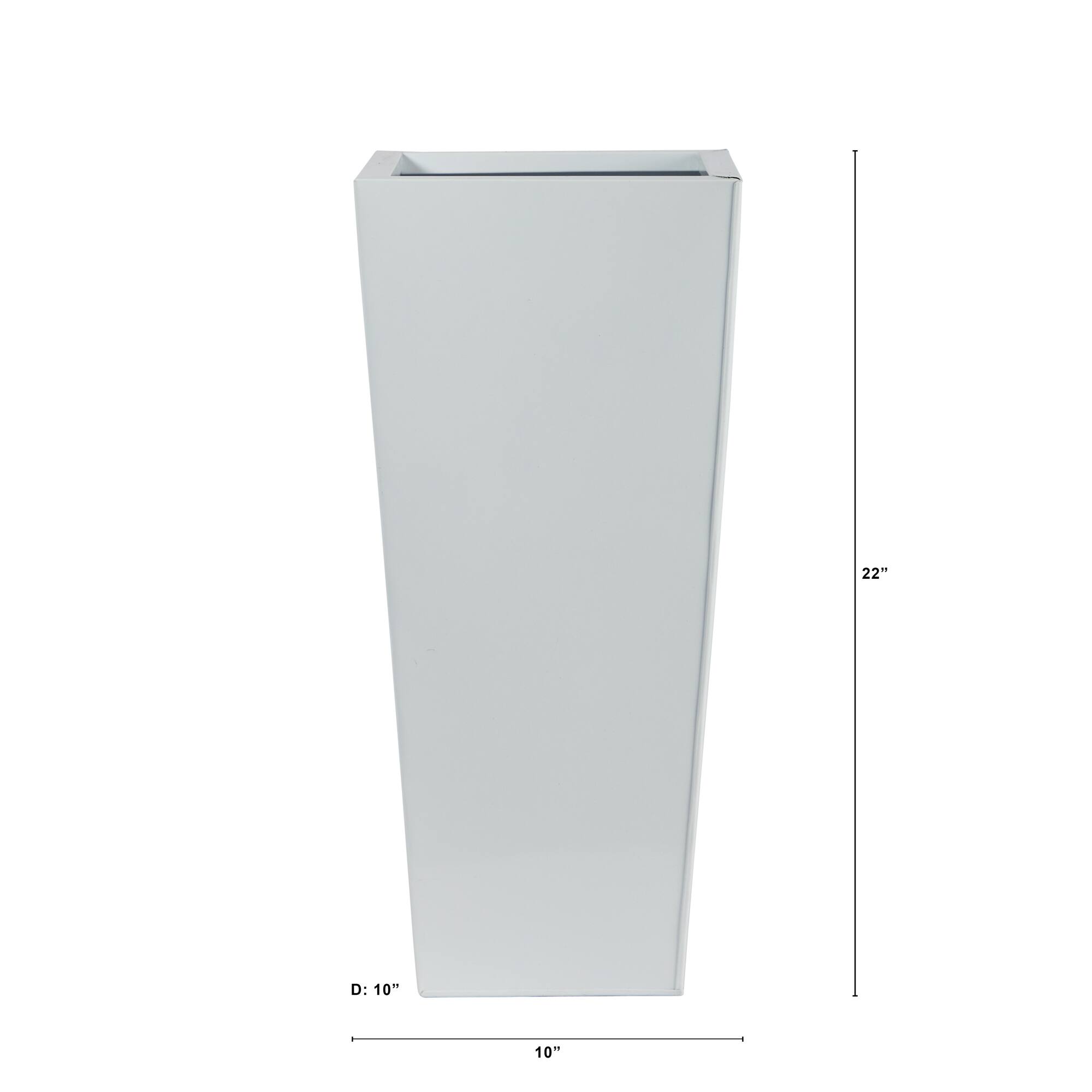 22&#x22; White Decorative Metal Tower Planter