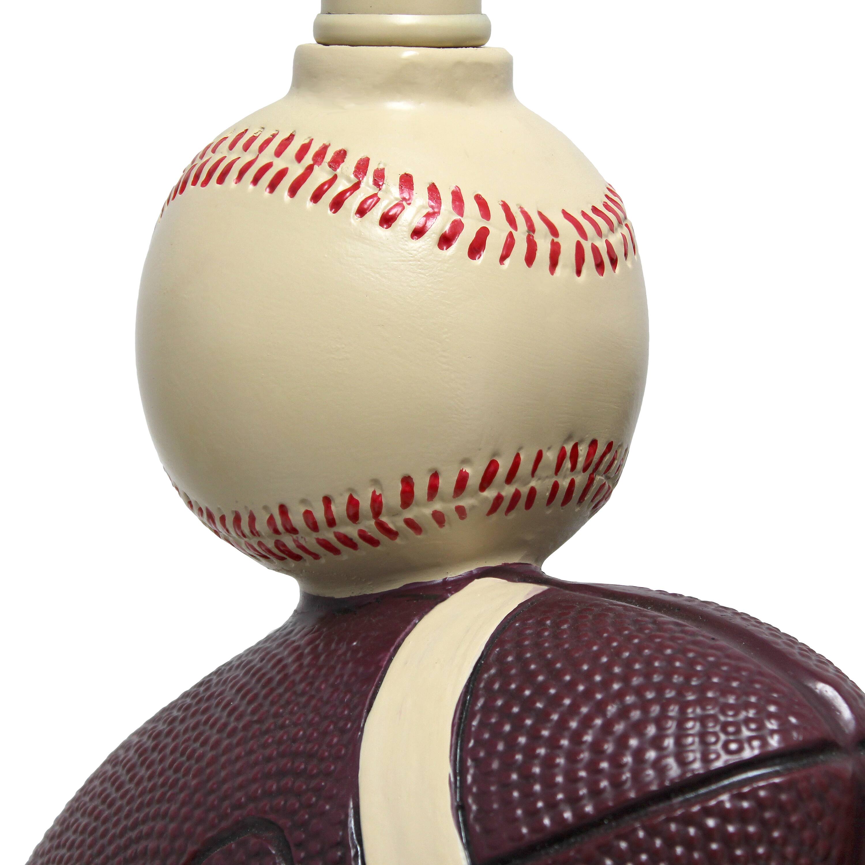 Simple Designs&#x2122; 22&#x22; Basketball, Baseball, Football Table Lamp with Beige Shade