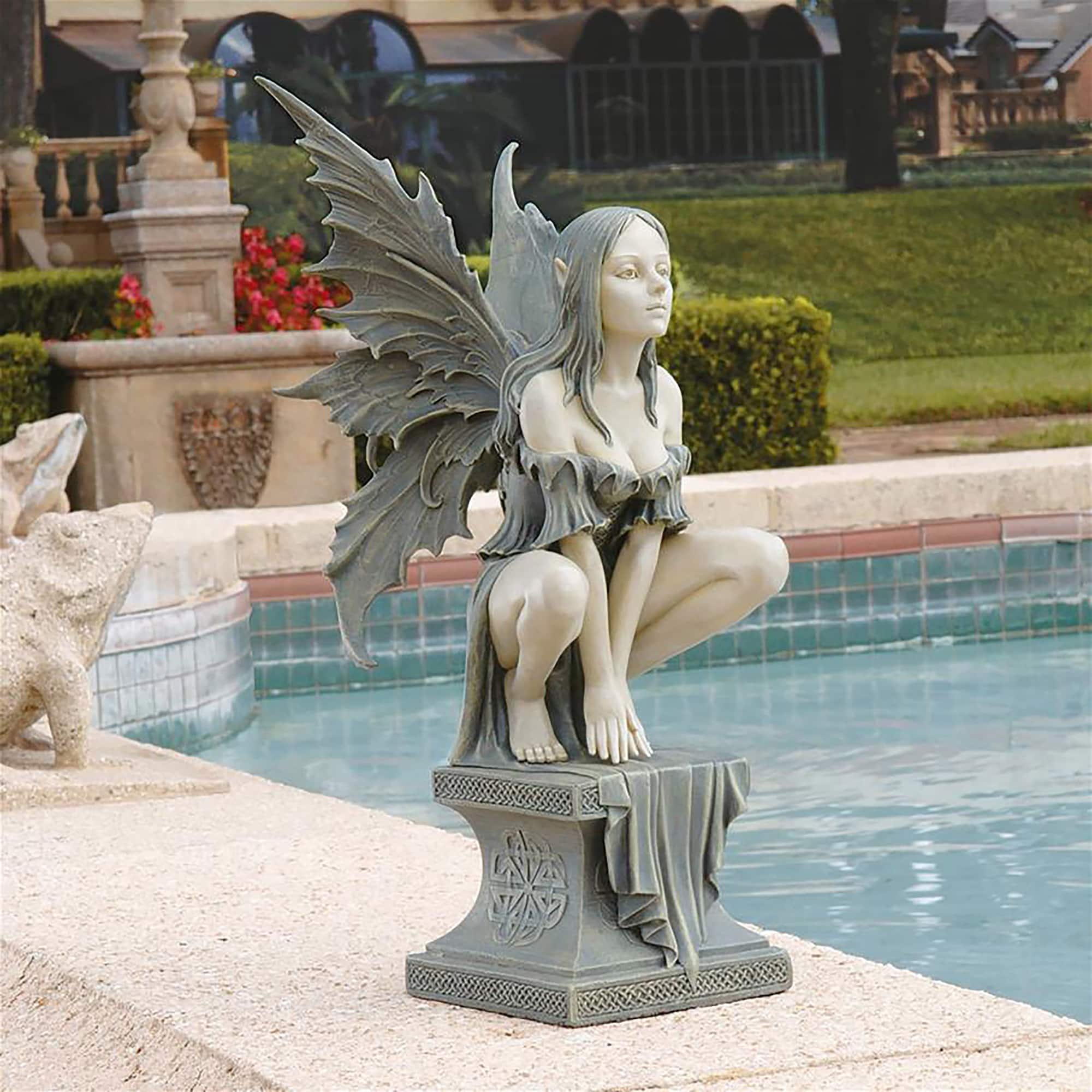 Design Toscano&#xAE; 17&#x22; Large Celtic Fairy&#x27;s Perilous Perch Garden Statue