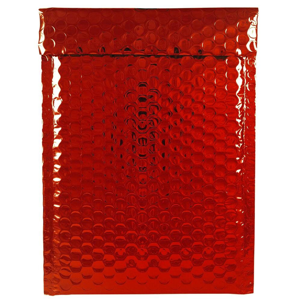 JAM Paper 6.375&#x22; x 9.5&#x22; Red Metallic Bubble Padded Mailer Envelopes, 12ct.