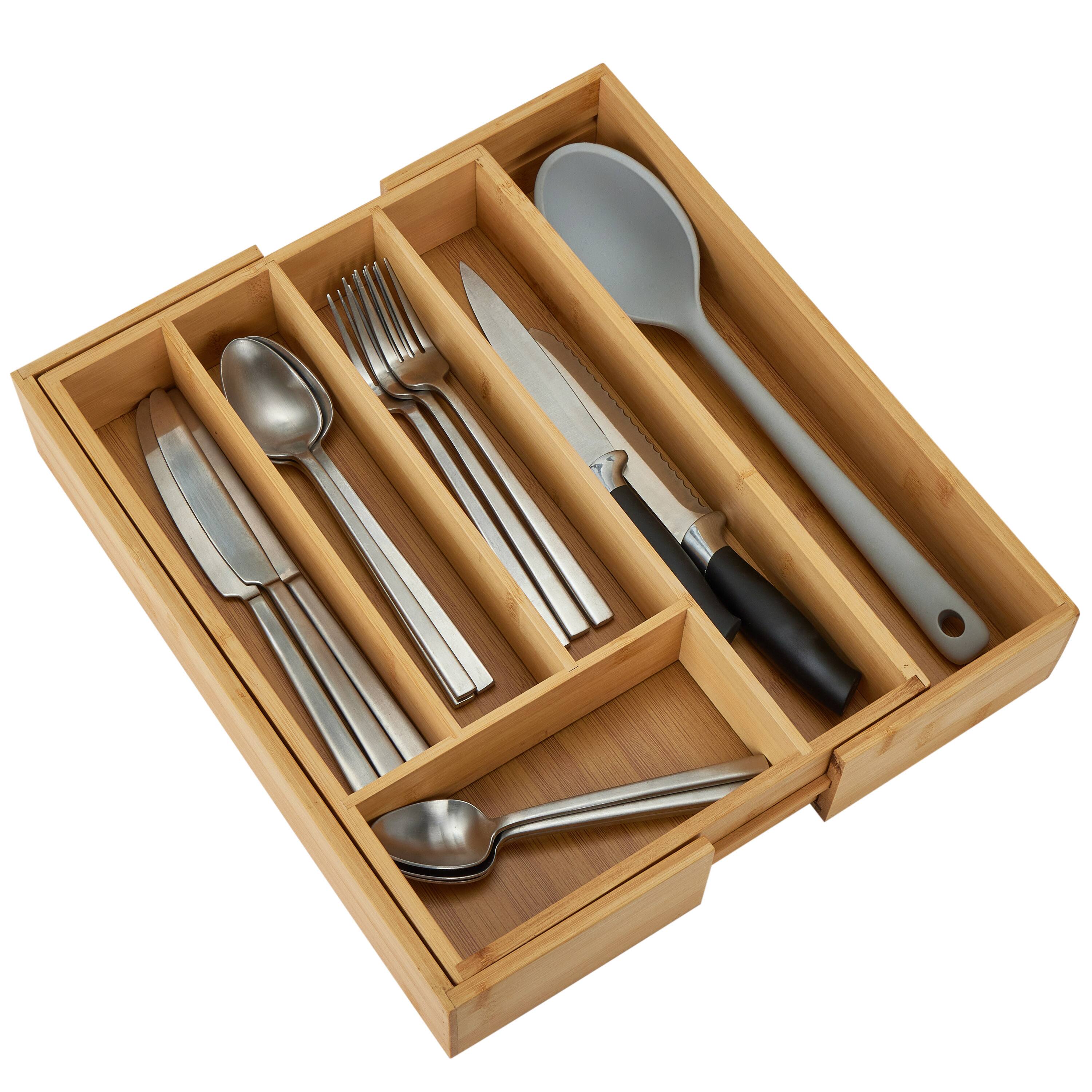 Kitchen Details Bamboo Expandable Cutlery Tray