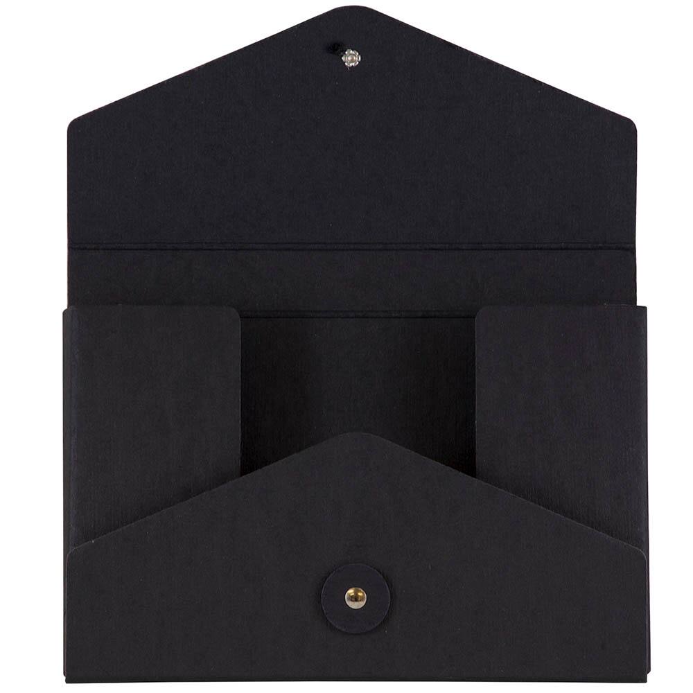 JAM Paper Black Kraft Portfolio with Button and String Tie Closure 5.5" x 8.5"