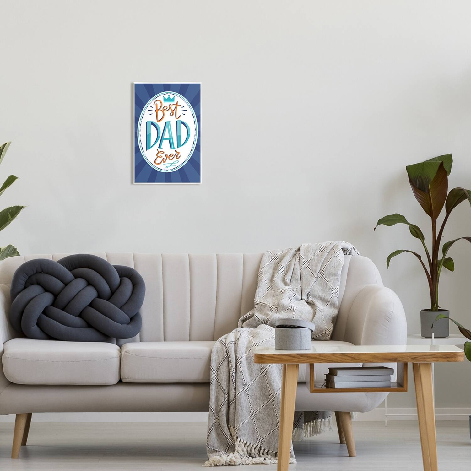 Stupell Industries Best Dad Ever Striped Phrase Wall Plaque Art