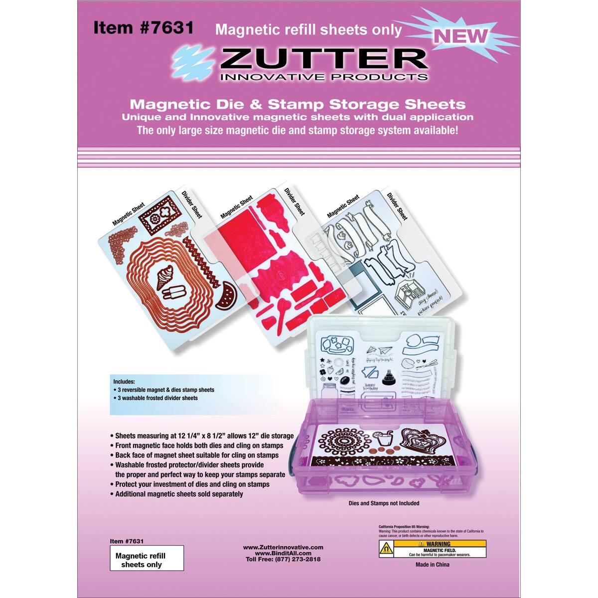 Zutter Magnetic Die & Stamp Storage Sheet Refills - Marco's Paper