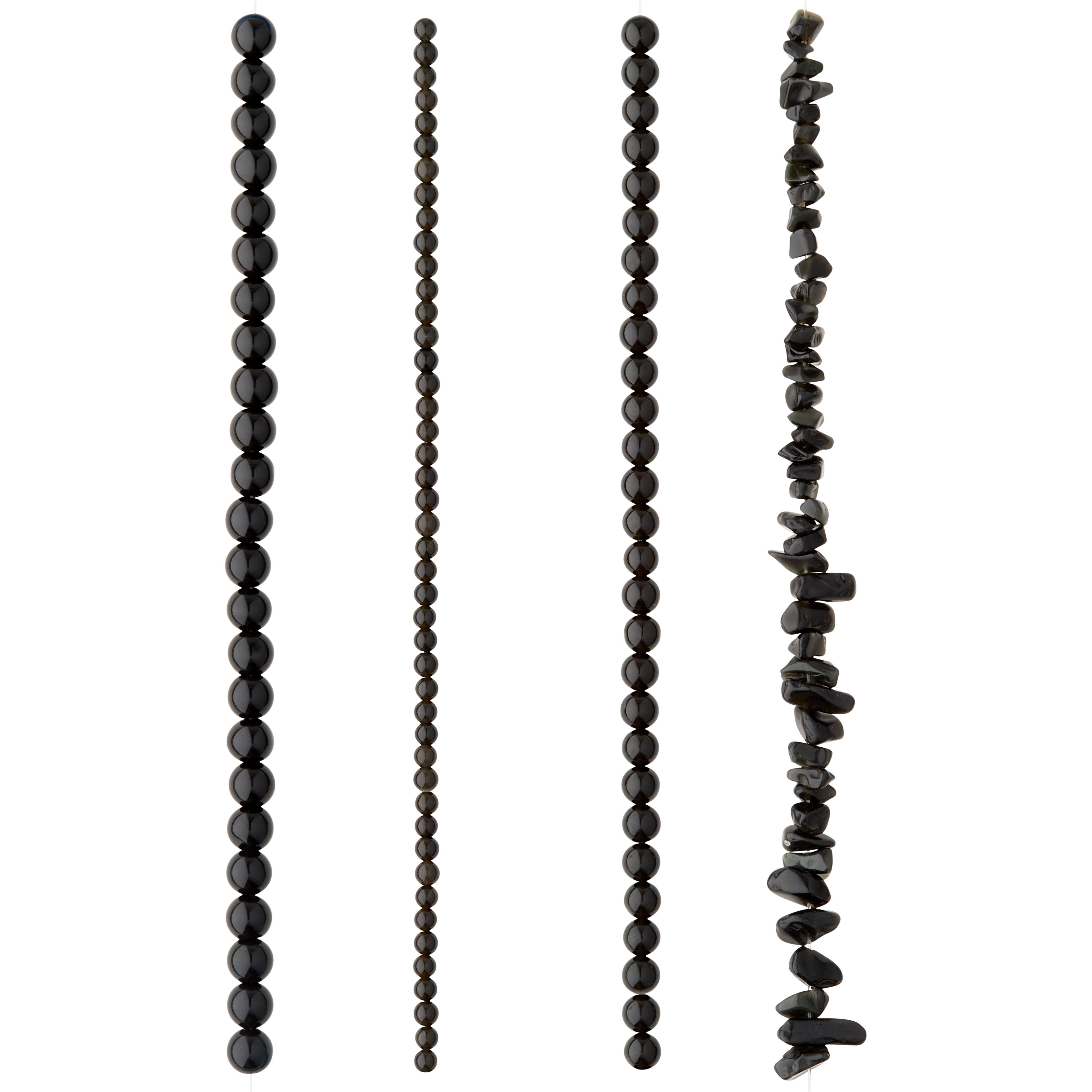 6 Pack: Black Obsidian Beads Value Pack by Bead Landing&#x2122;