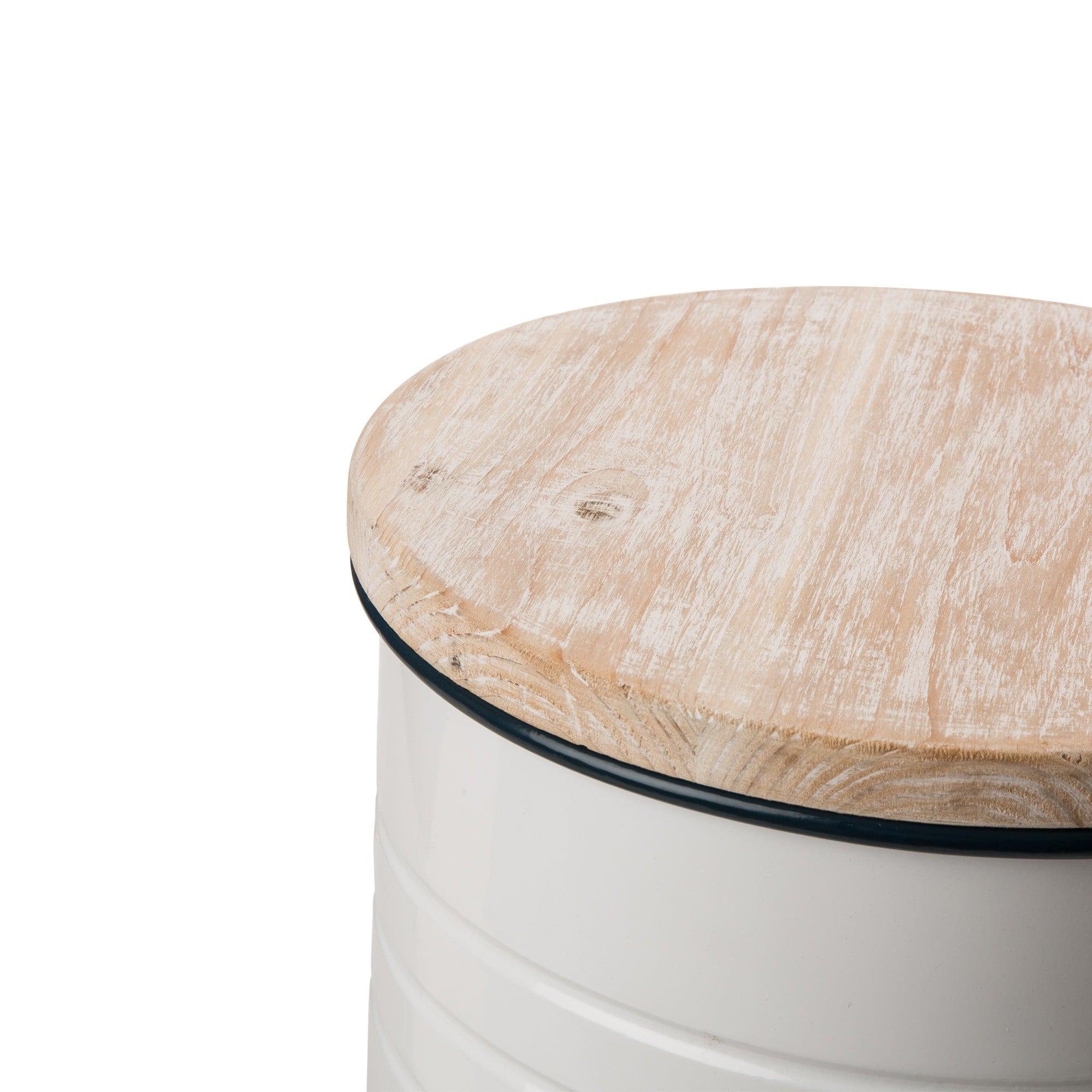 Glitzhome® Farmhouse Metal Enamel Storage Stool Set