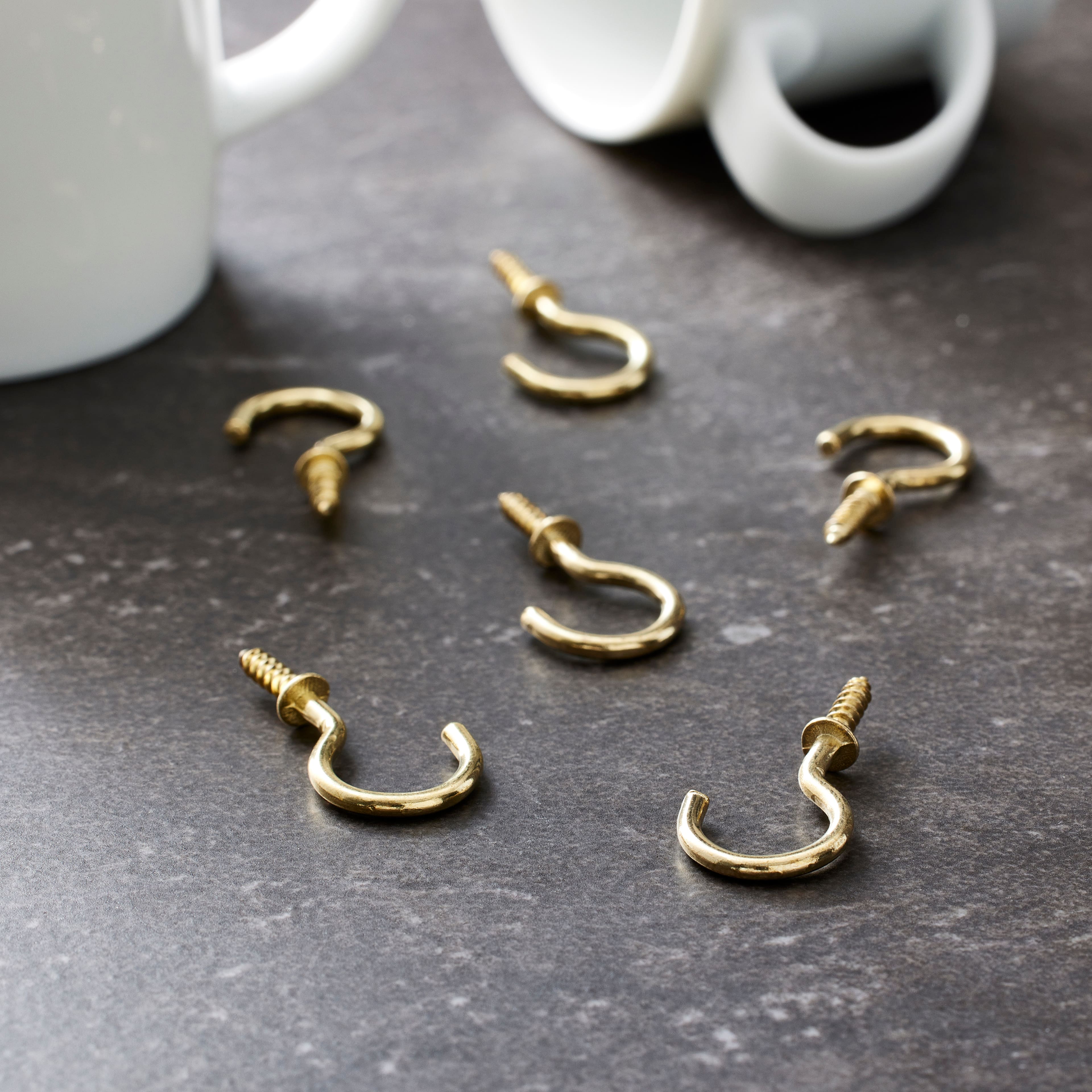 Cup Hooks Screw in 3/4 inch, Pack of 100 Mini Screw in Hooks for Hanging,  by Woodpeckers
