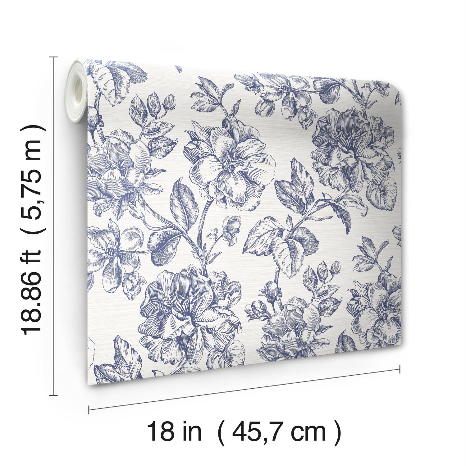 RoomMates Tamara Day Blue Flower Girl Peel & Stick Wallpaper