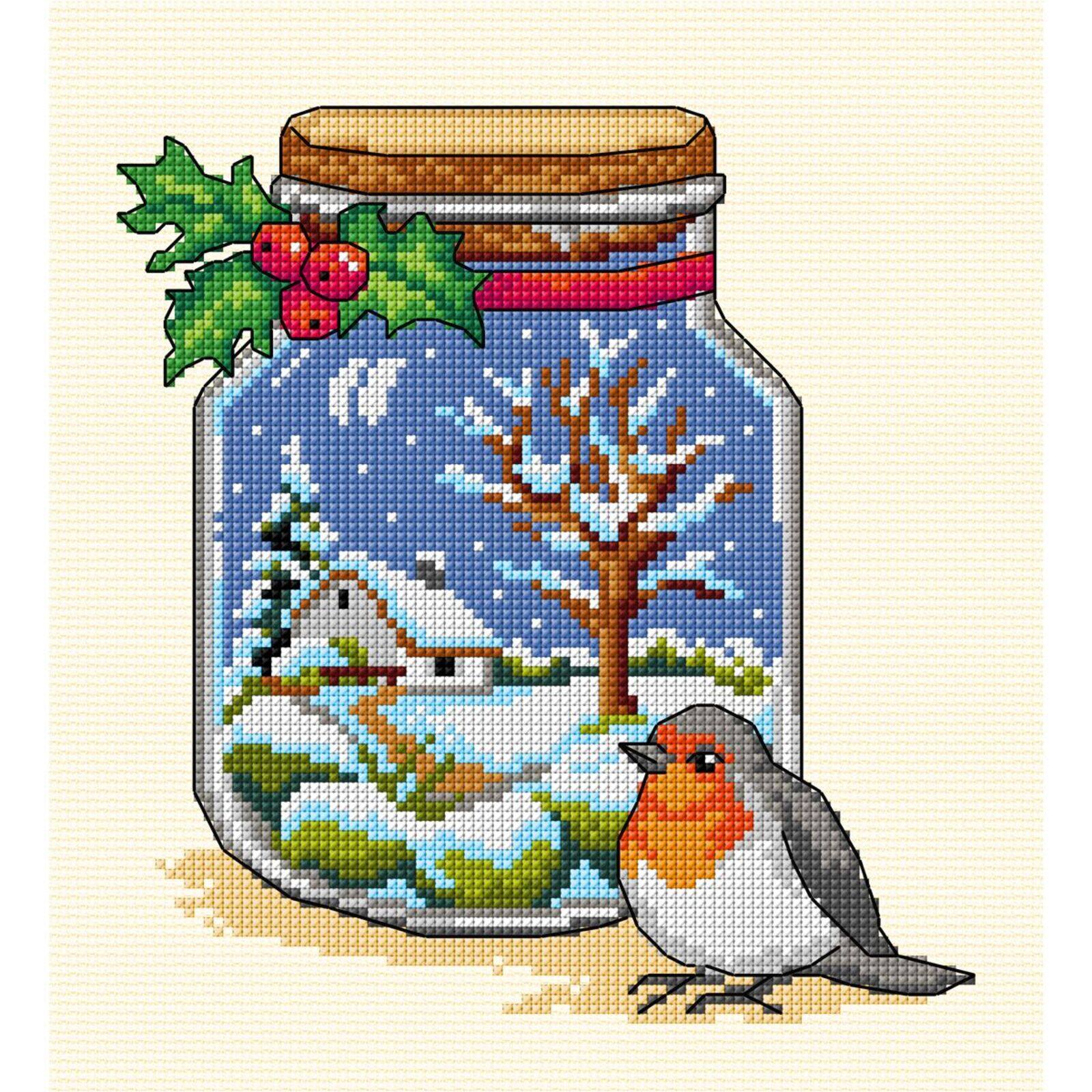 Orchidea Complete Counted Cross Stitch Kit Winter Jar