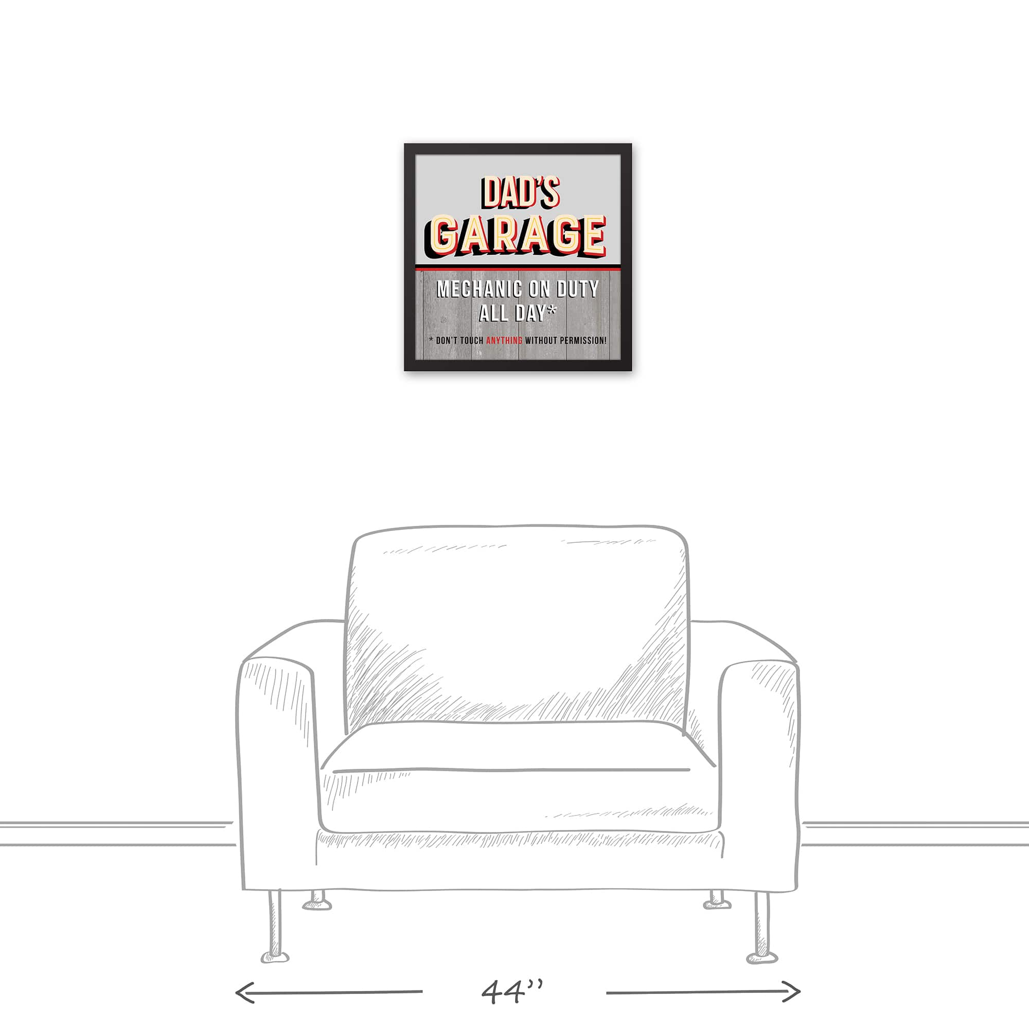 Dad&#x27;s Garage Black Framed Canvas