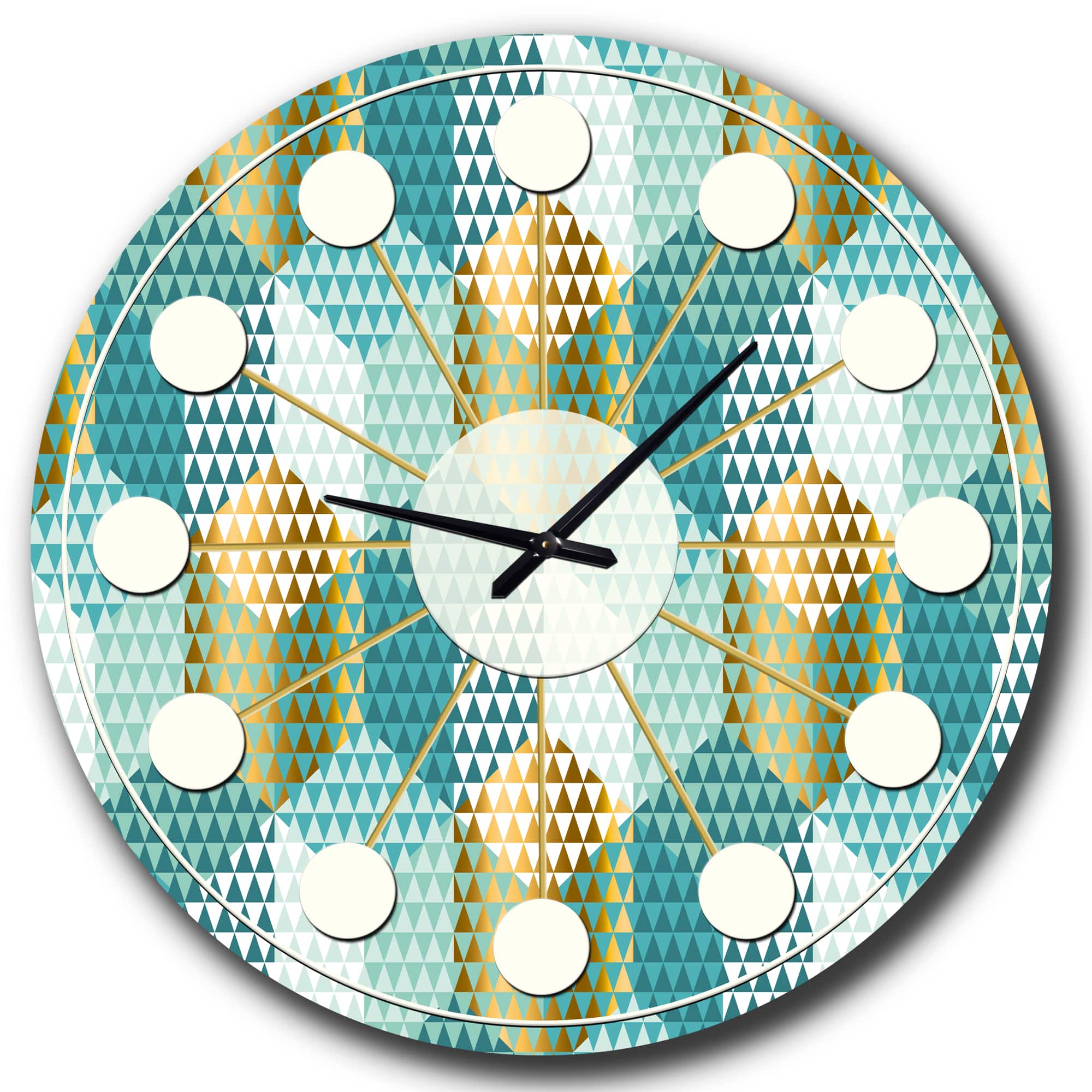 Designart 'Retro Hexagon Pattern Viii Mid-Century Modern Wall Clock