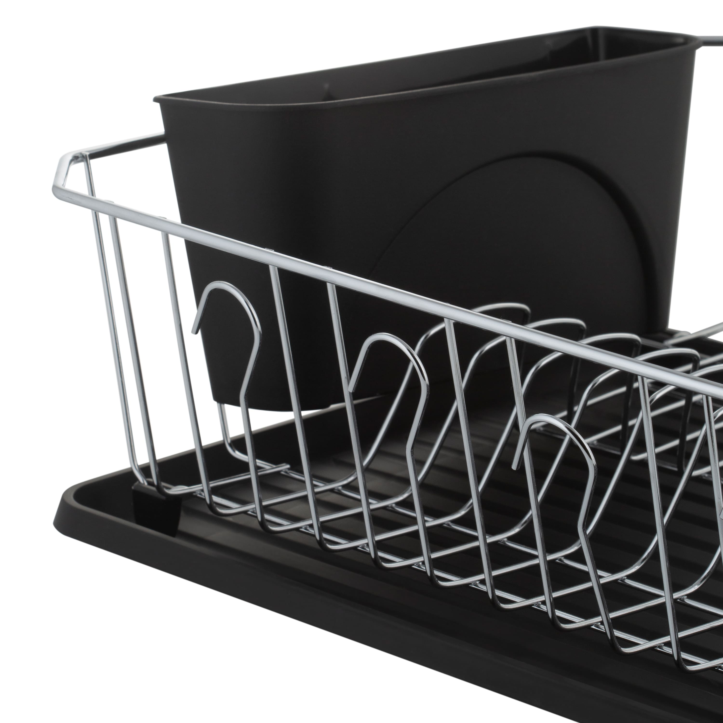 Kitchen Details Black 3-Piece Chrome Dish Rack Set