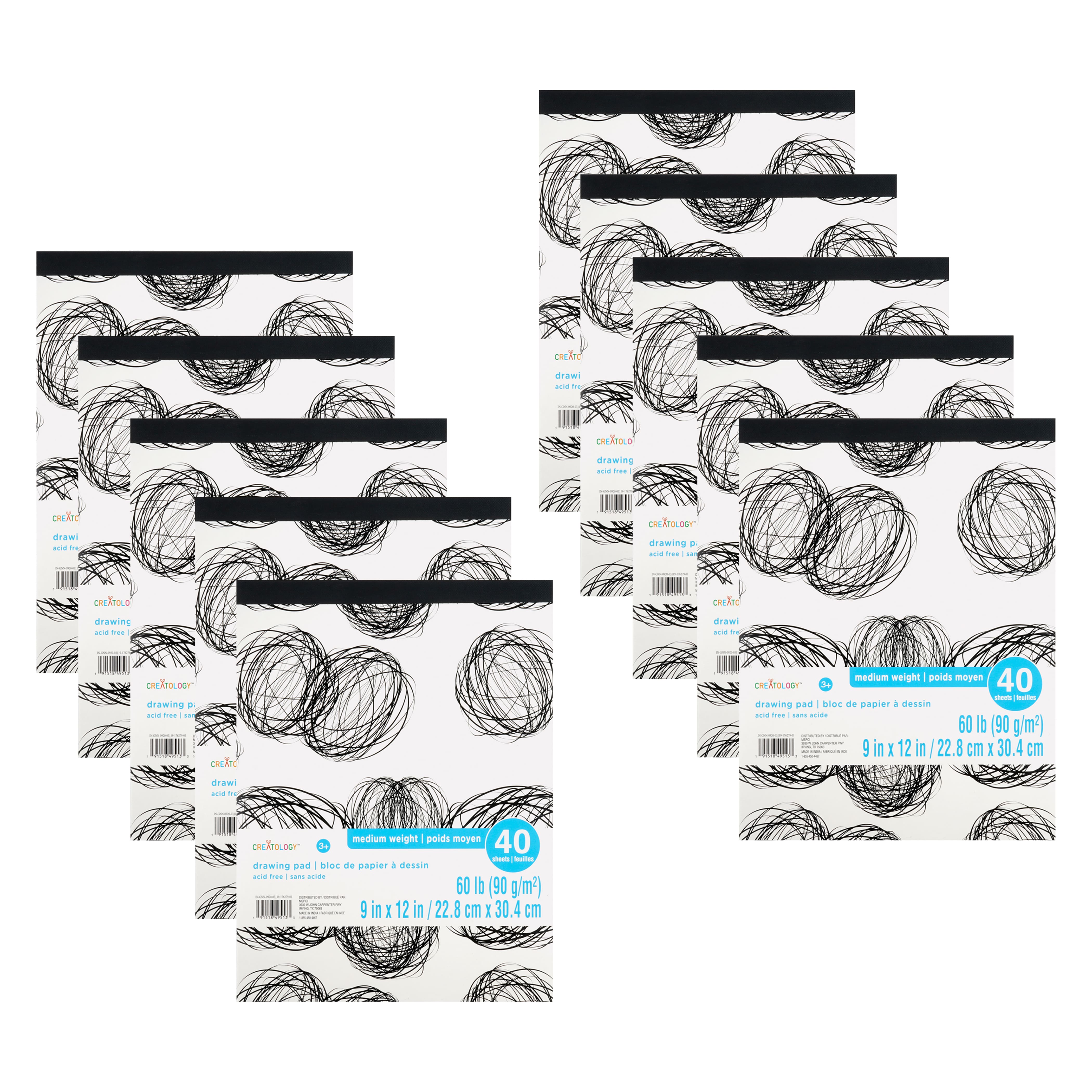 10 Pack: Kids Drawing Paper Pad by Creatology™