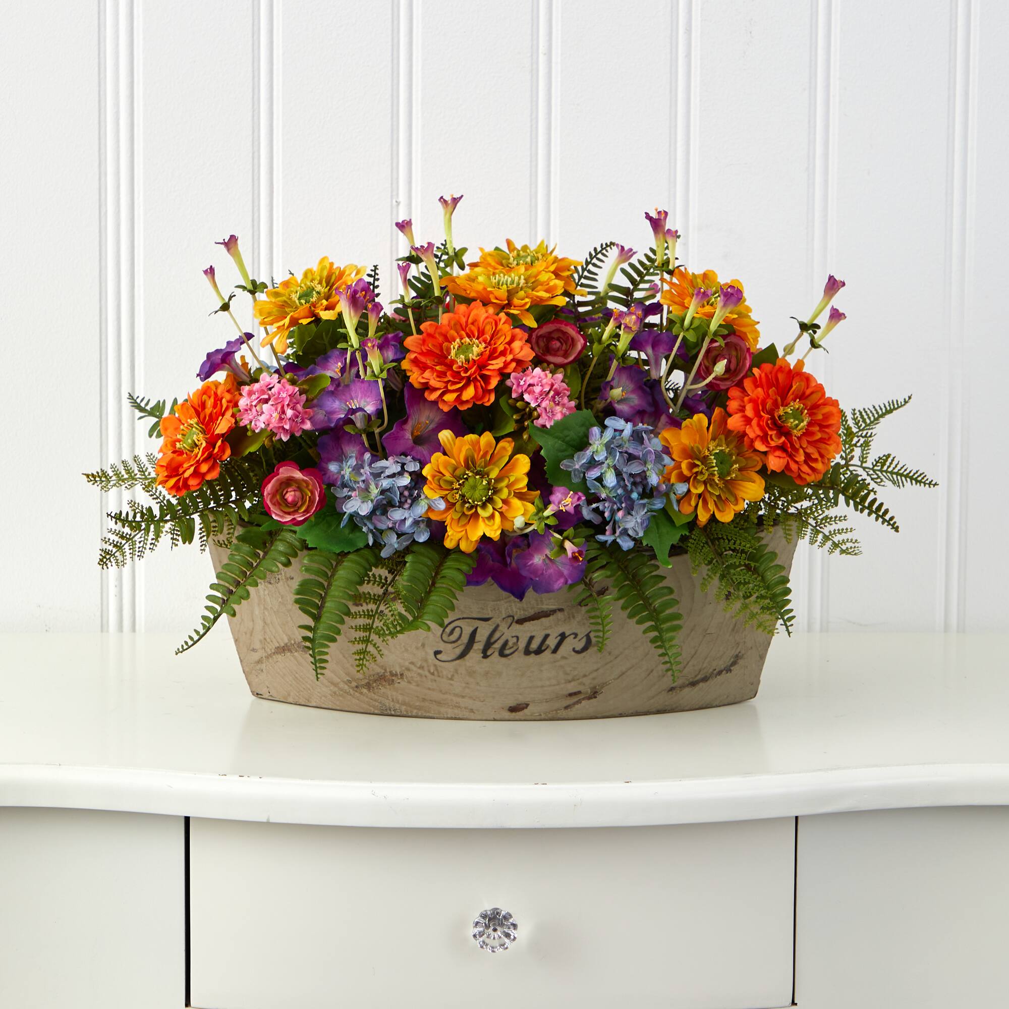 12" Mixed Flowers Arrangement in Decorative Vase