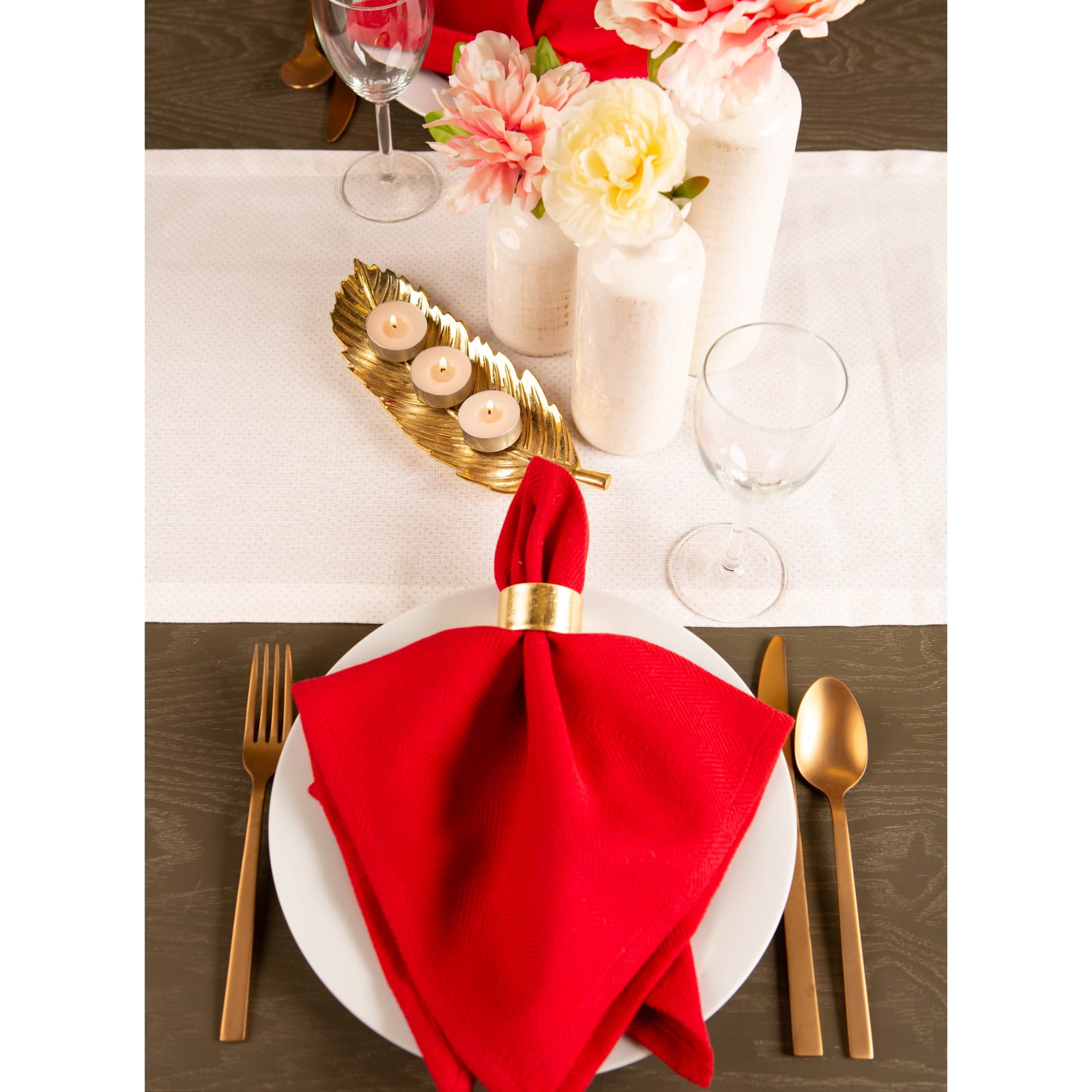 Bon Apetit Sleur Heart Print Table Runner 14" x 72"