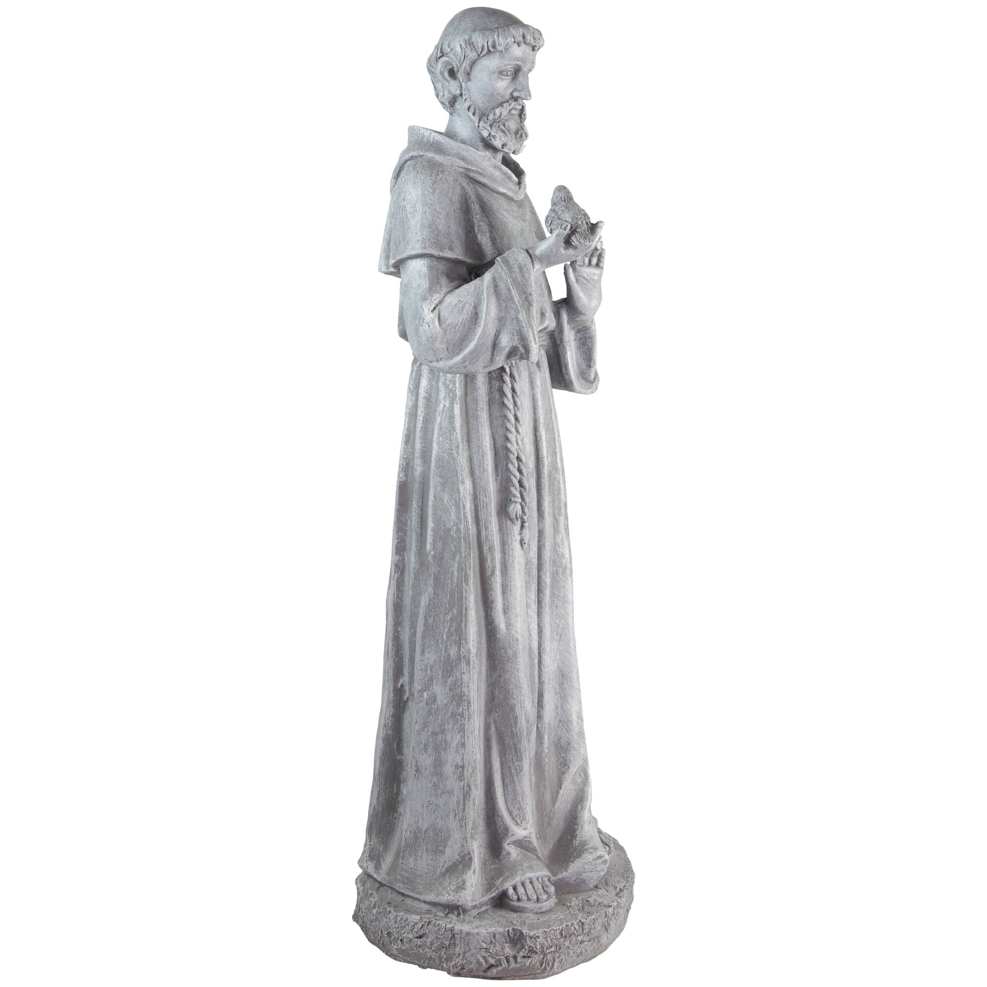 28" St. Francis with Bird Outdoor Garden Statue
