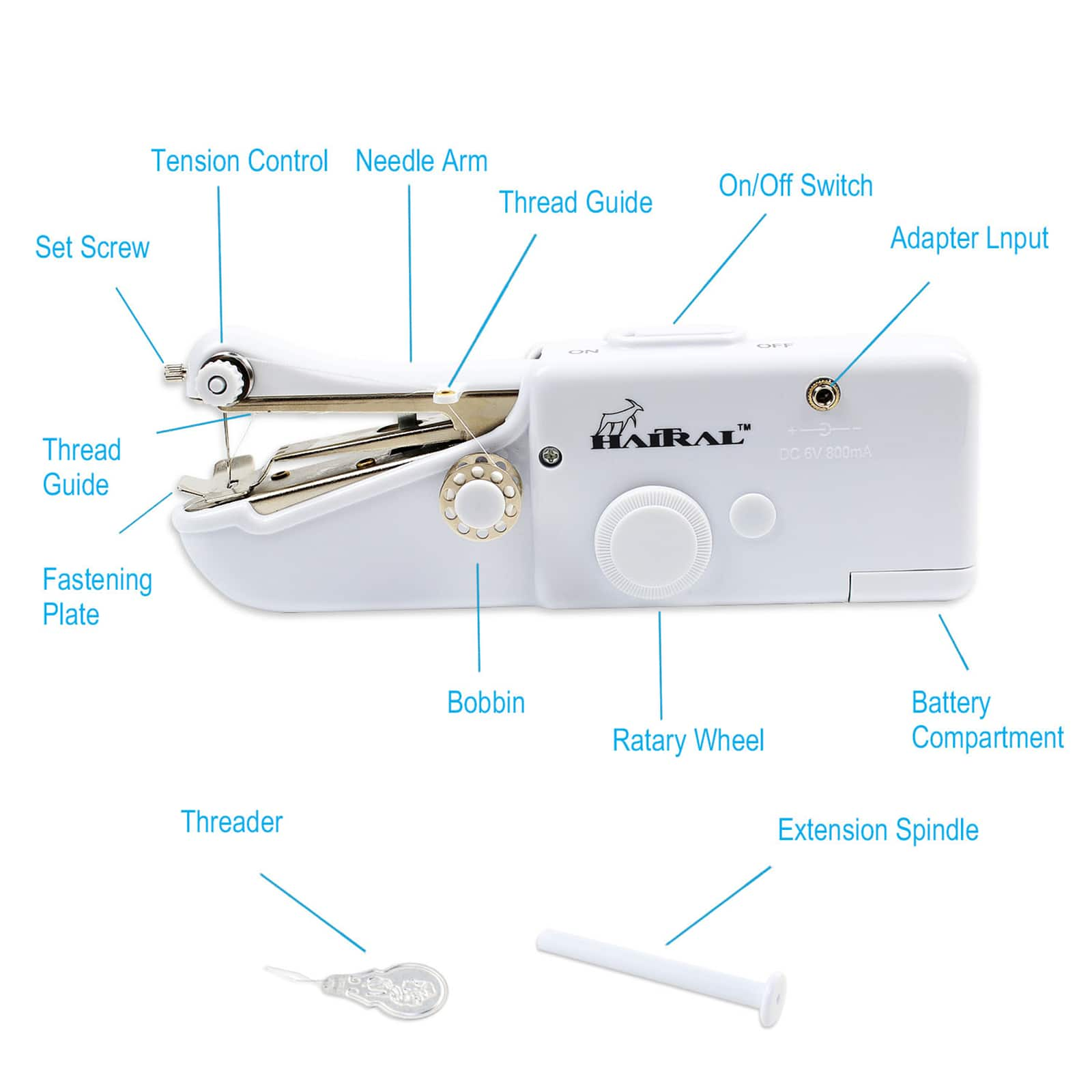 Haitral&#x2122; Craft Miniature Solo Cordless Lite Sewing Machine