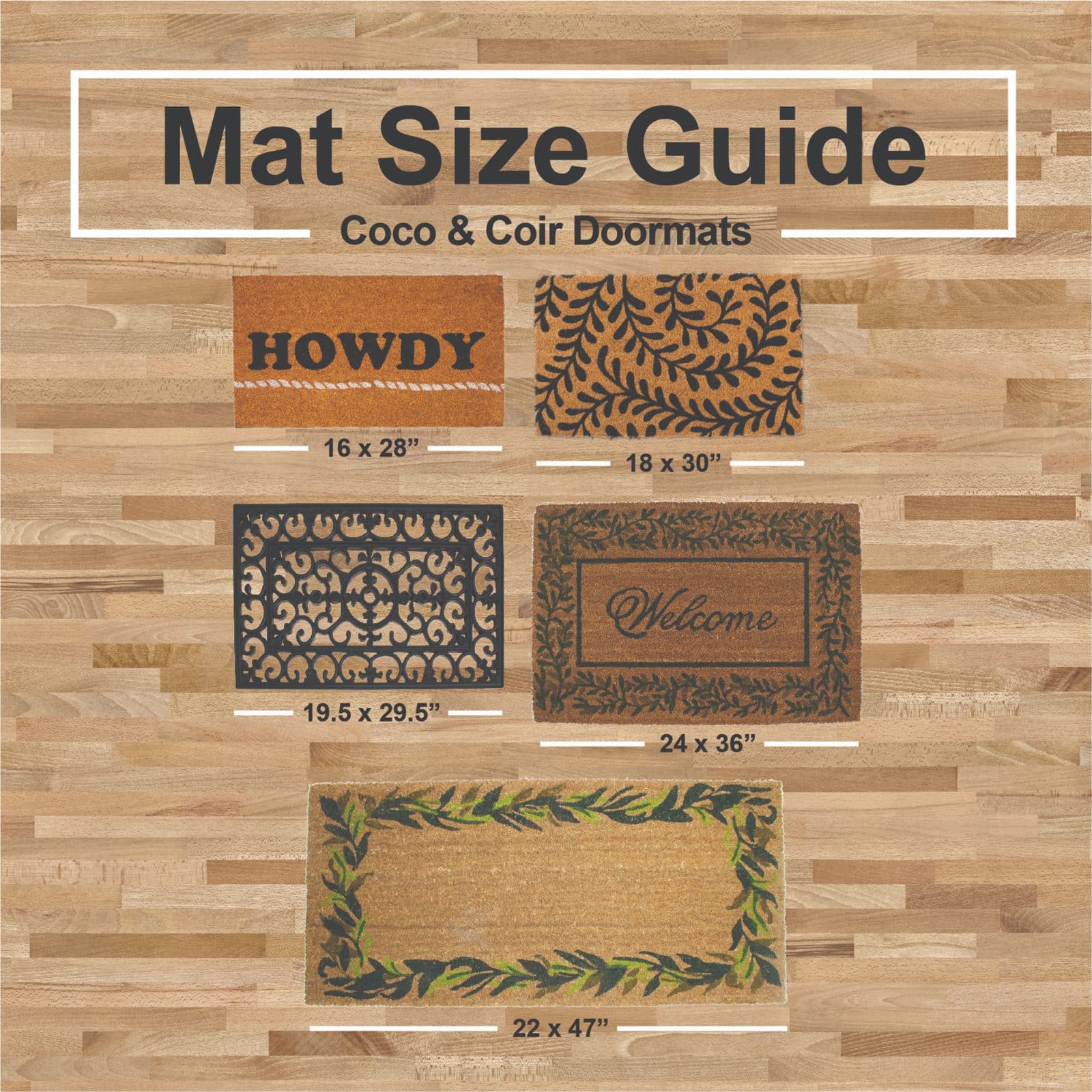 DII&#xAE; J&#x26;M Palm Leaves Vinyl Back Coir Doormat