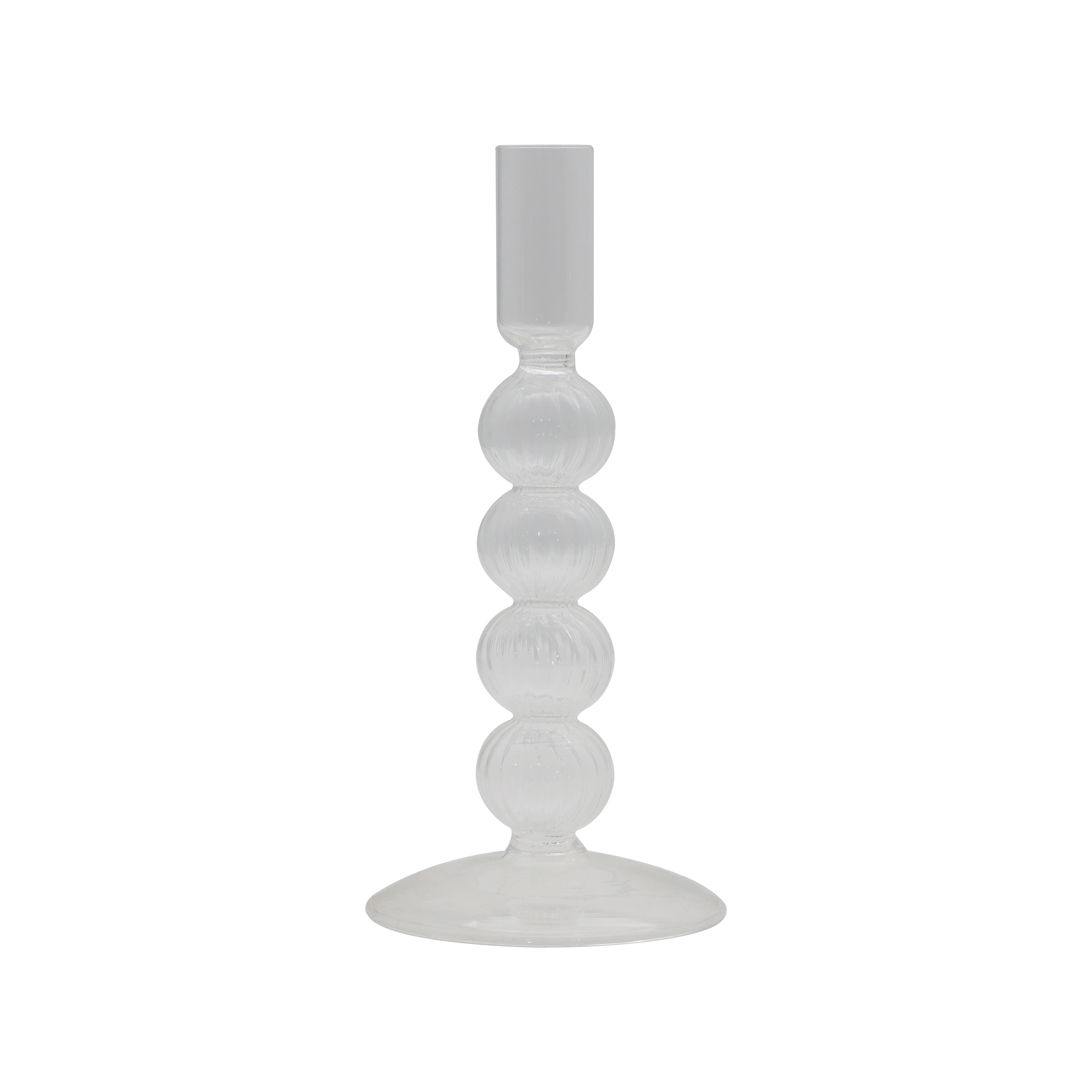 7.5&#x22; Bubble Glass Taper Candle Holder by Ashland&#xAE;
