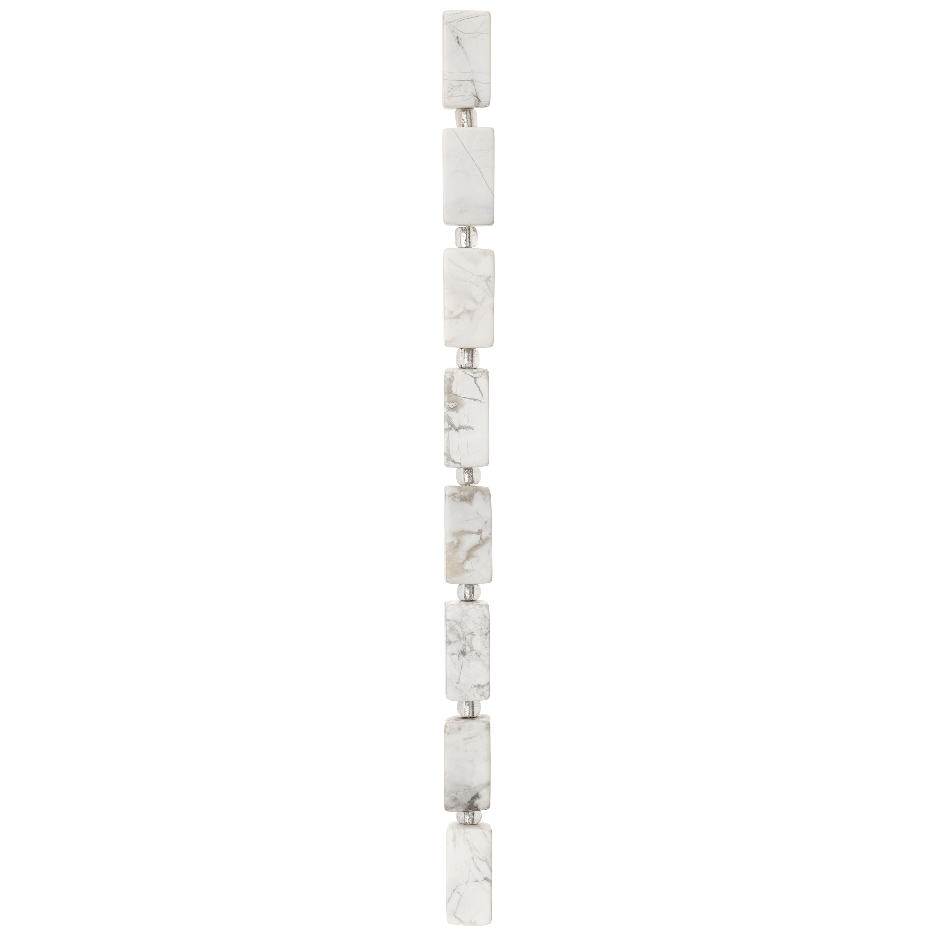 12 Pack: White Large Howlite Rectangle Beads, 16mm by Bead Landing™