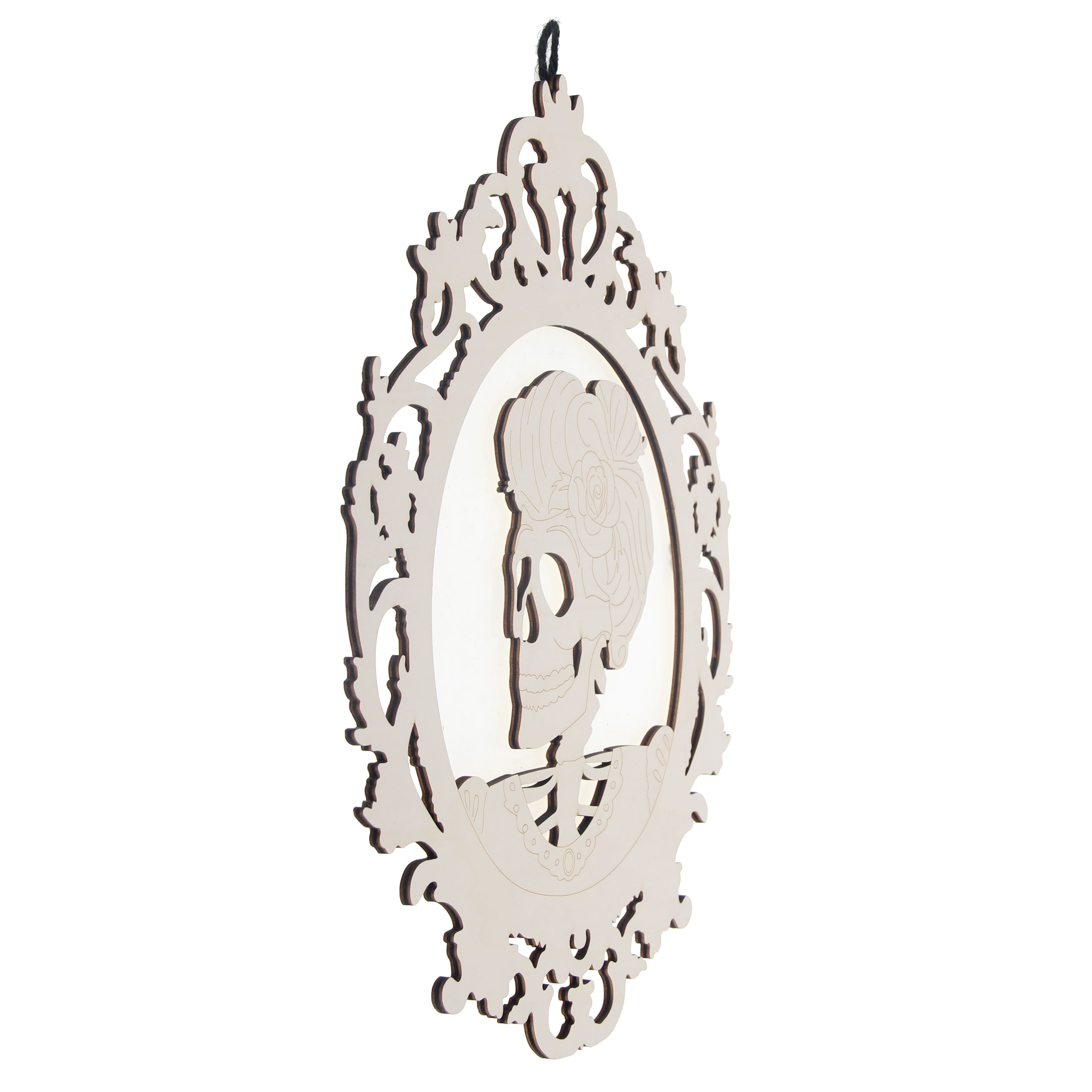 15.75&#x22; DIY Lady Cameo Hanging Wood D&#xE9;cor by Make Market&#xAE;