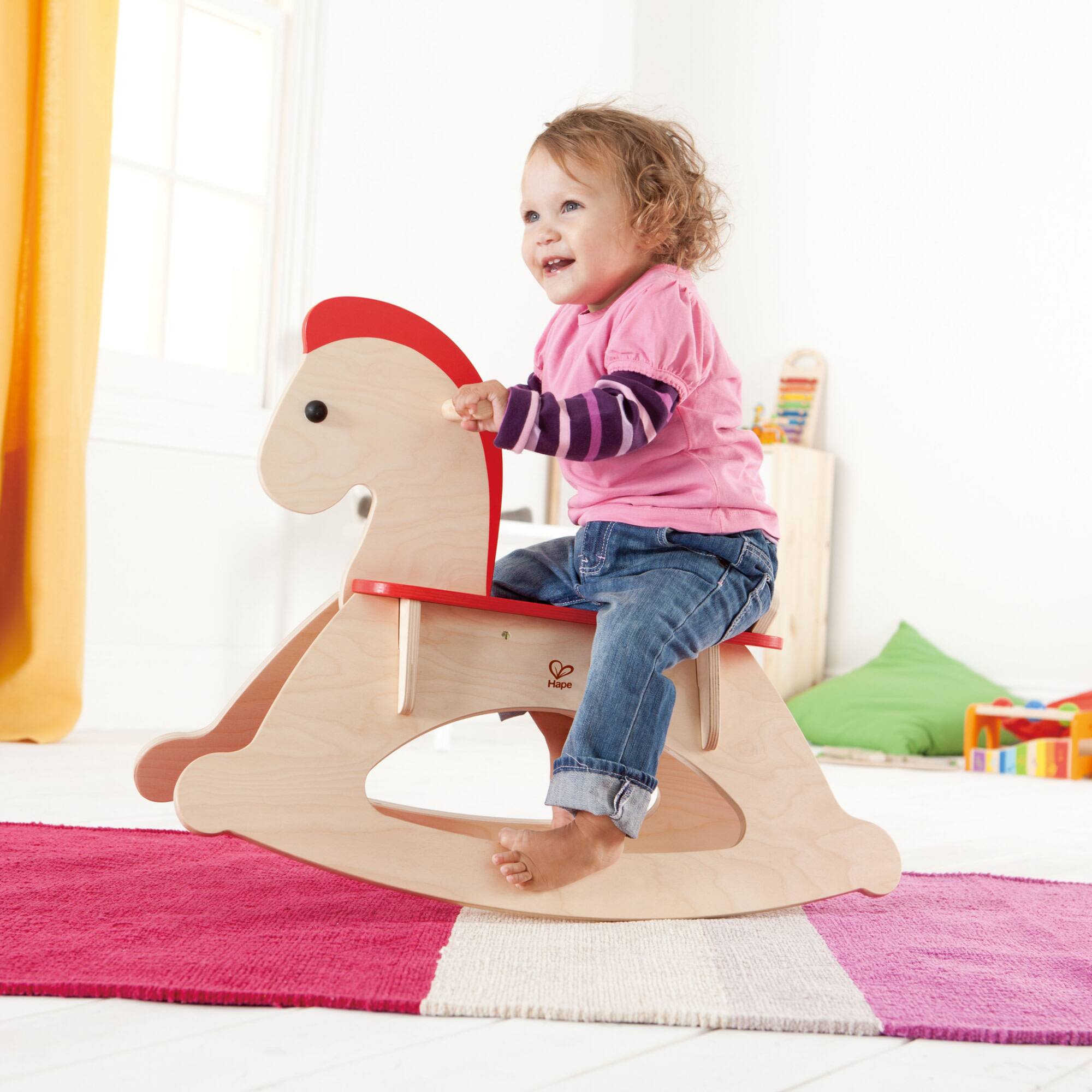 Hape Rock &#x26; Ride Beige Wooden Rocking Horse