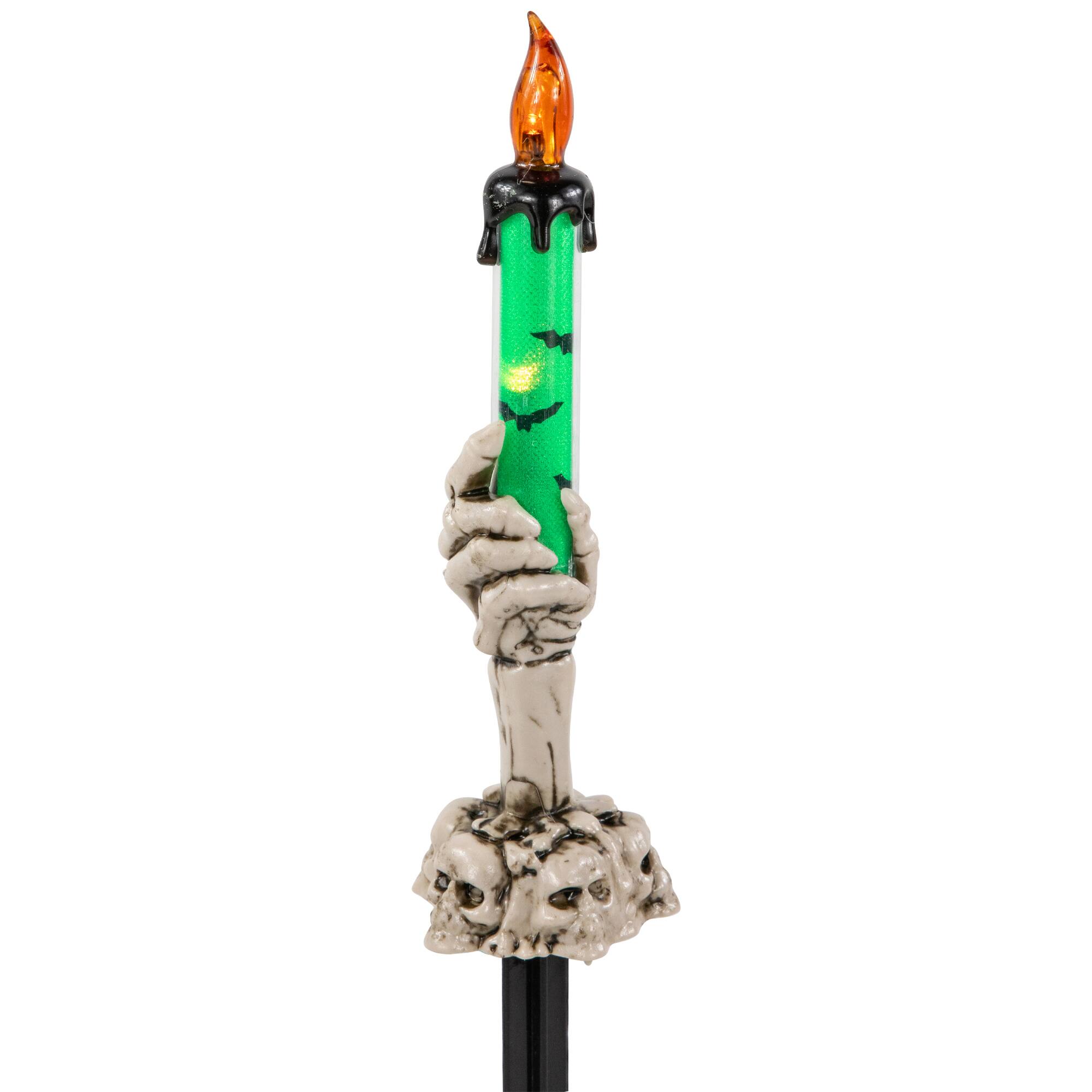 6ct. 8.5&#x22; LED Skeleton Halloween Candle D&#xE9;cor