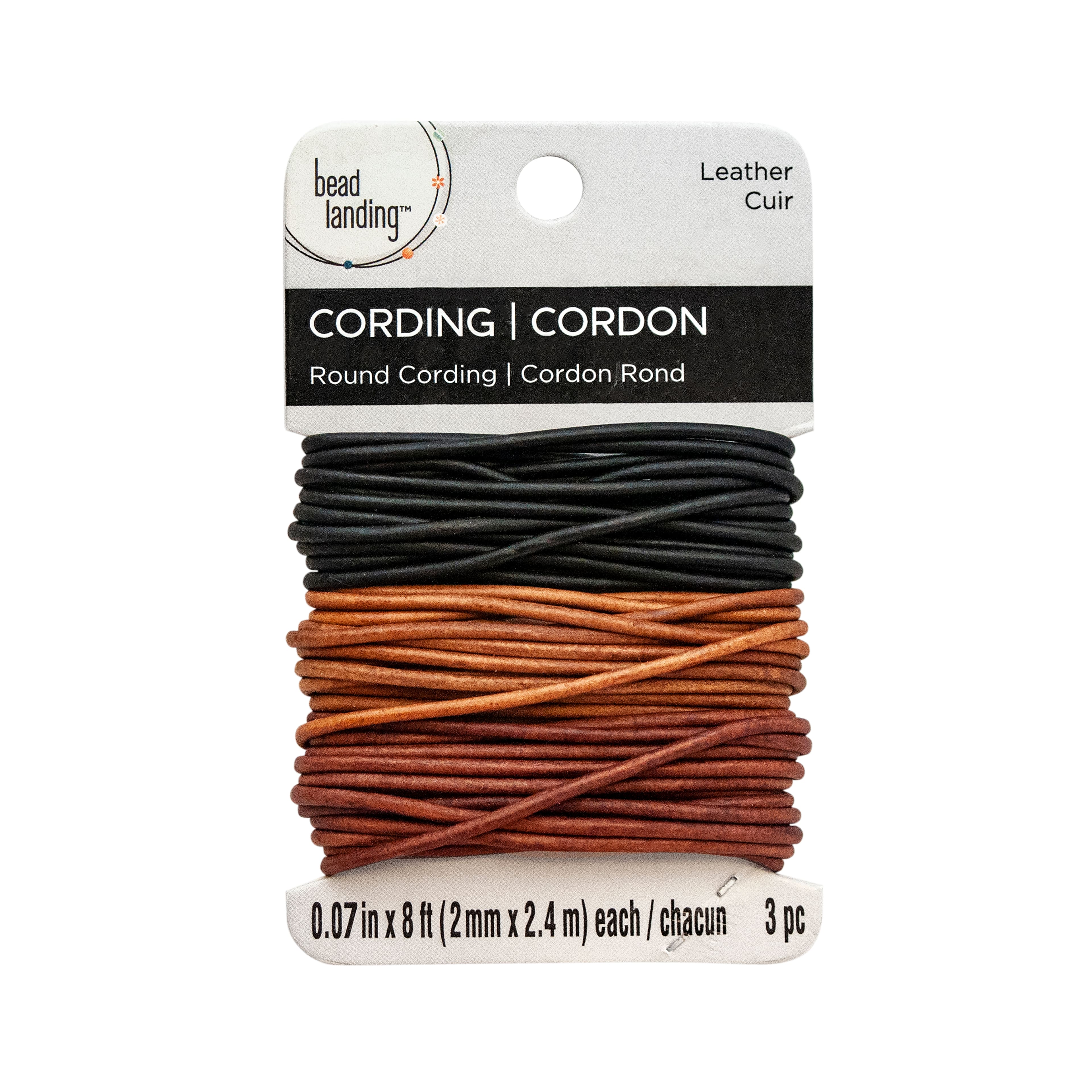 12 Pack: Multicolor Leather Round Cording by Bead Landing&#x2122;