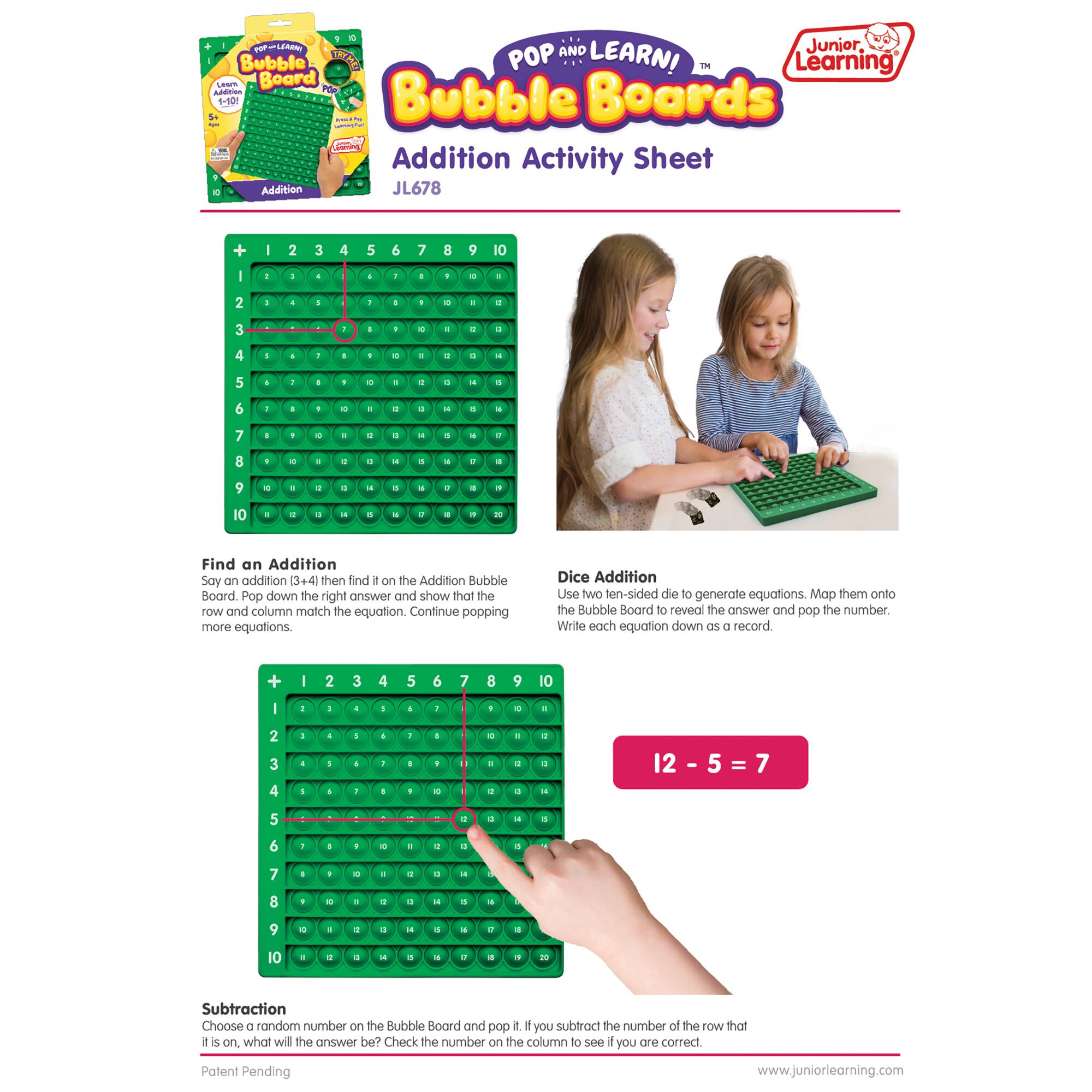 Junior Learning® Addition Bubble Board