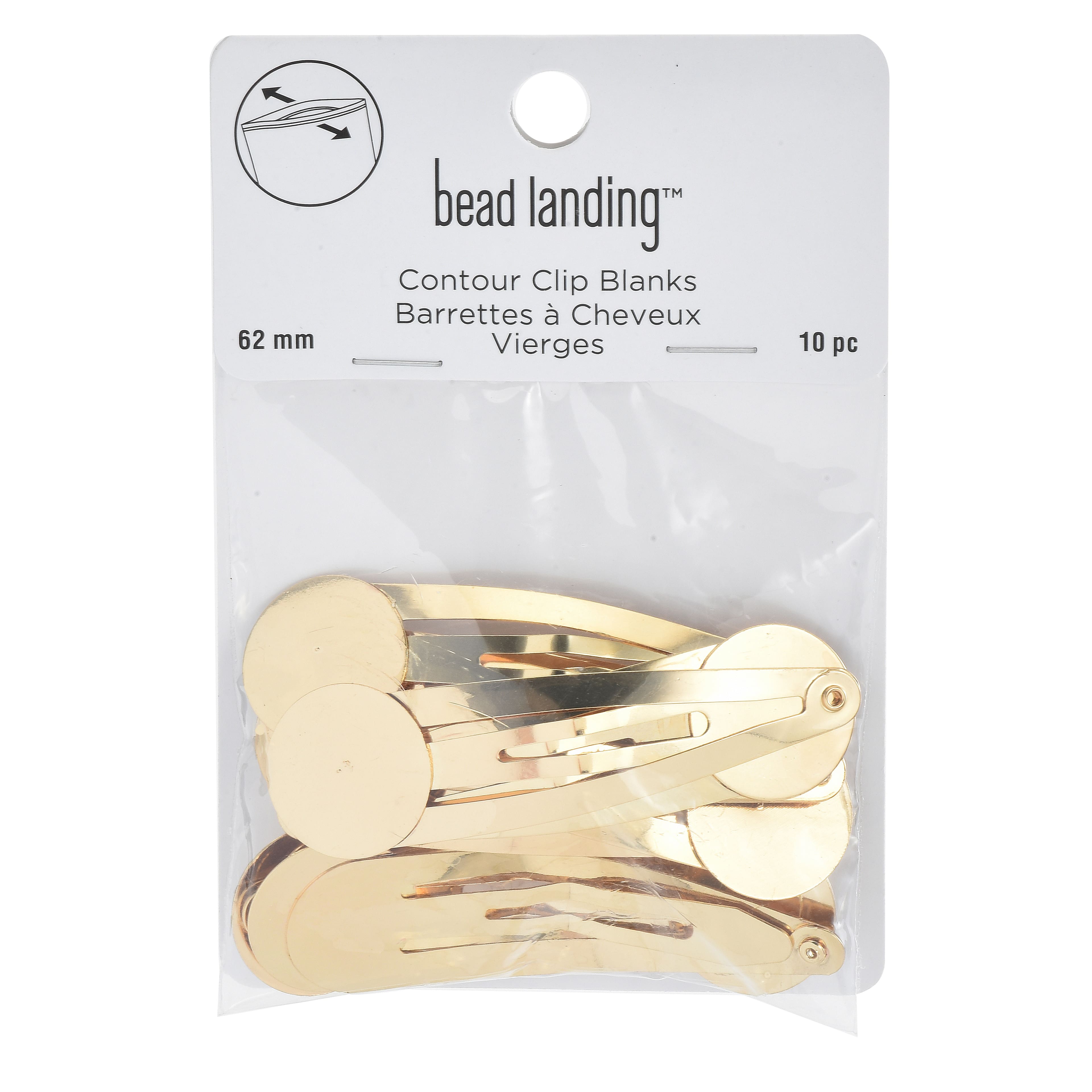 Contour Clips with 18mm Circle Blanks, 10ct. by Bead Landing&#x2122;