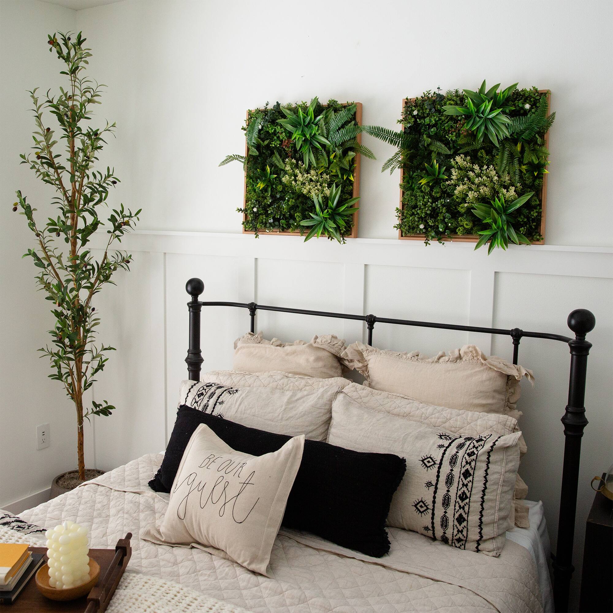 20" Framed Queensland Rainforest Artificial Living Wall Art Panel