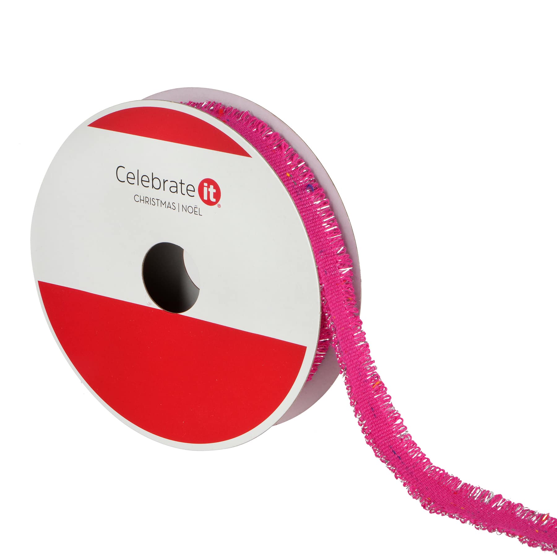 5/8&#x22; x 20ft. Hot Pink &#x26; Tinsel Grosgrain Ribbon by Celebrate It&#xAE;