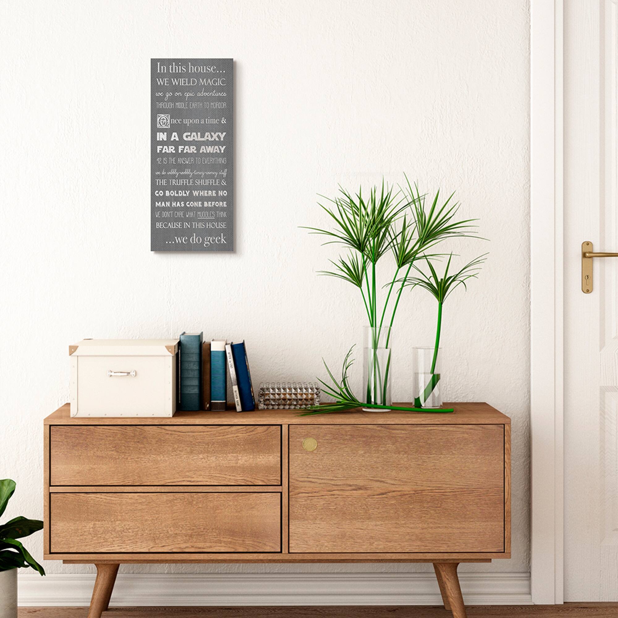 Stupell Industries In This House Phrase Family Movie Night Quotes Canvas Wall Art