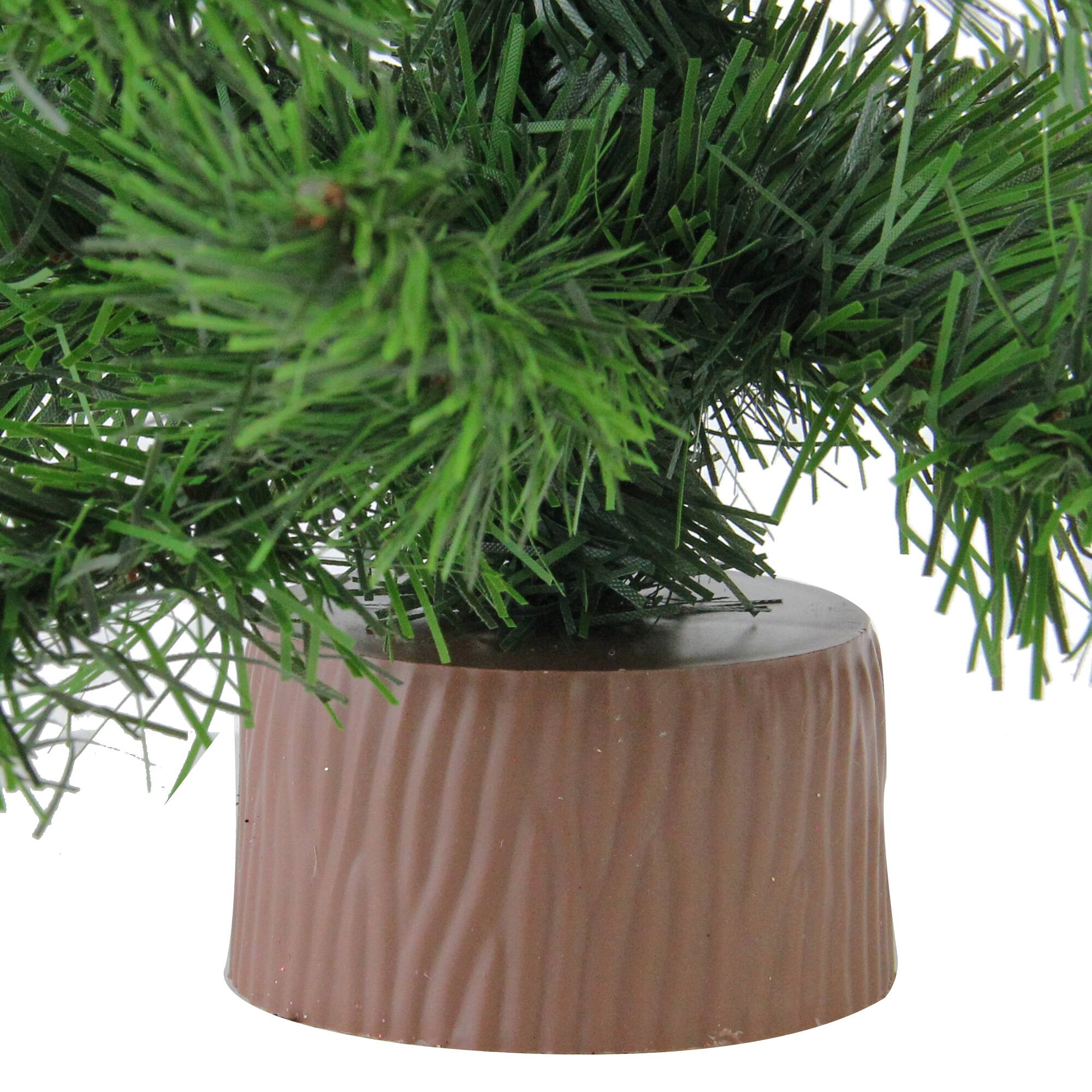 18" Unlit Mini Pine Artificial Christmas Tree in Faux Wood Base