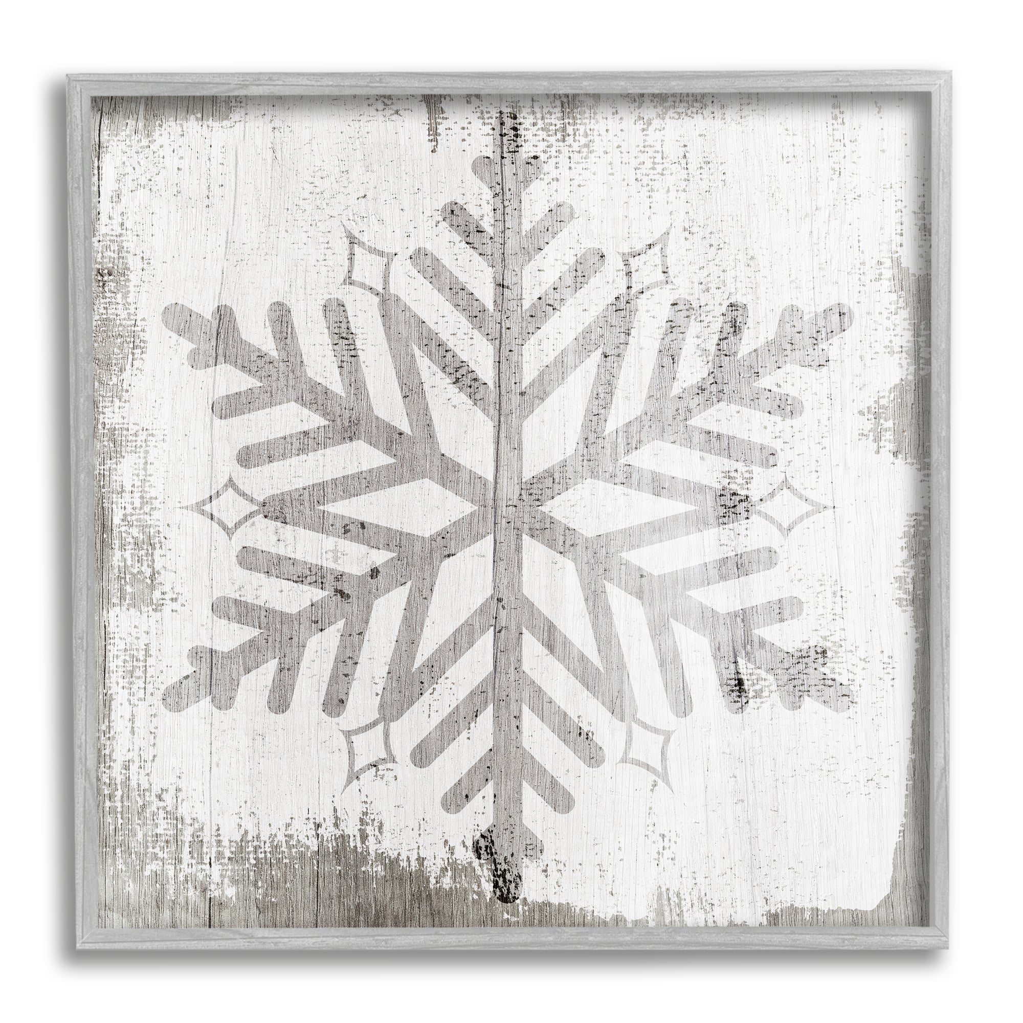 Stupell Industries Winter Nature Snowflake Shape Framed Giclee Art