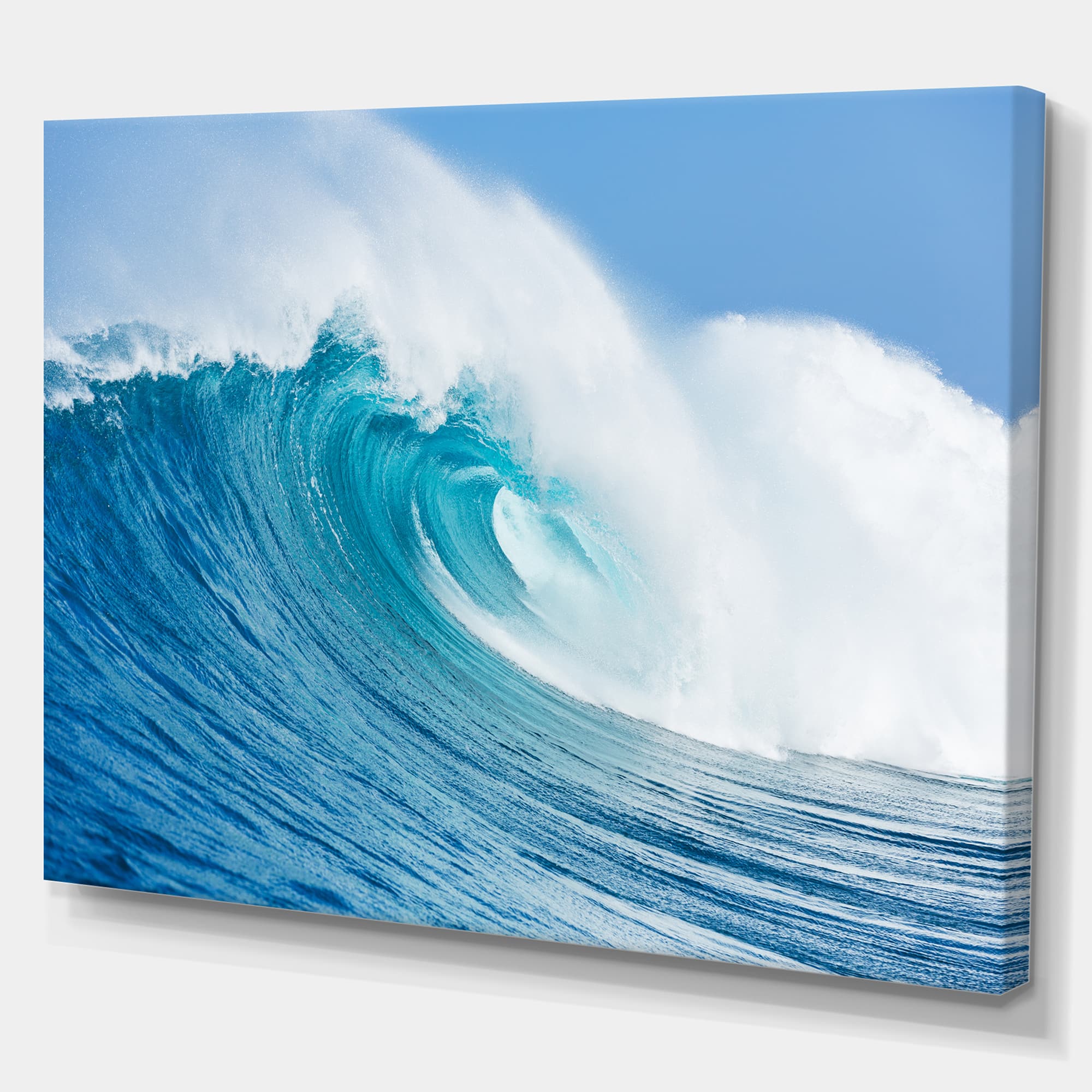 Designart - Blue Ocean Wave - Sea & Shore Photography on wrapped Canvas
