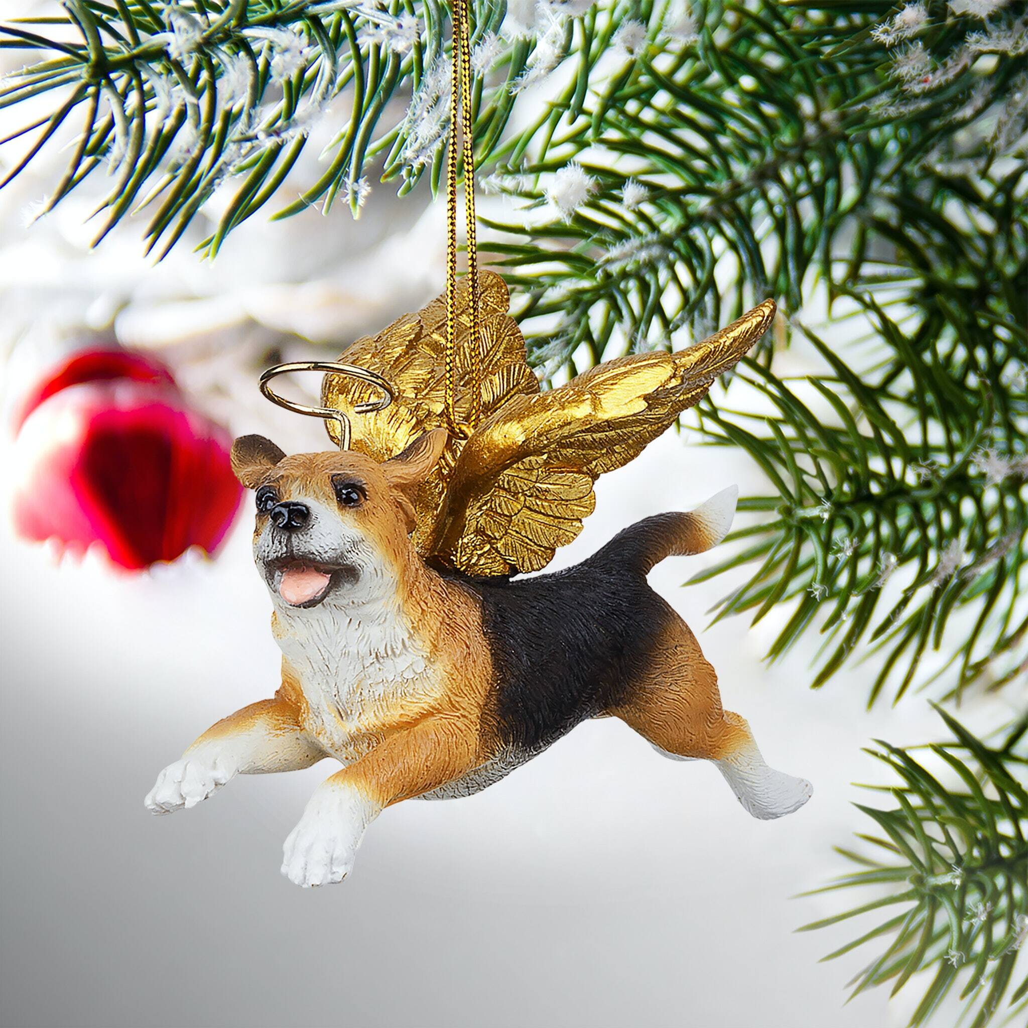 Design Toscano Honor the Pooch Beagle Holiday Dog Angel Ornament