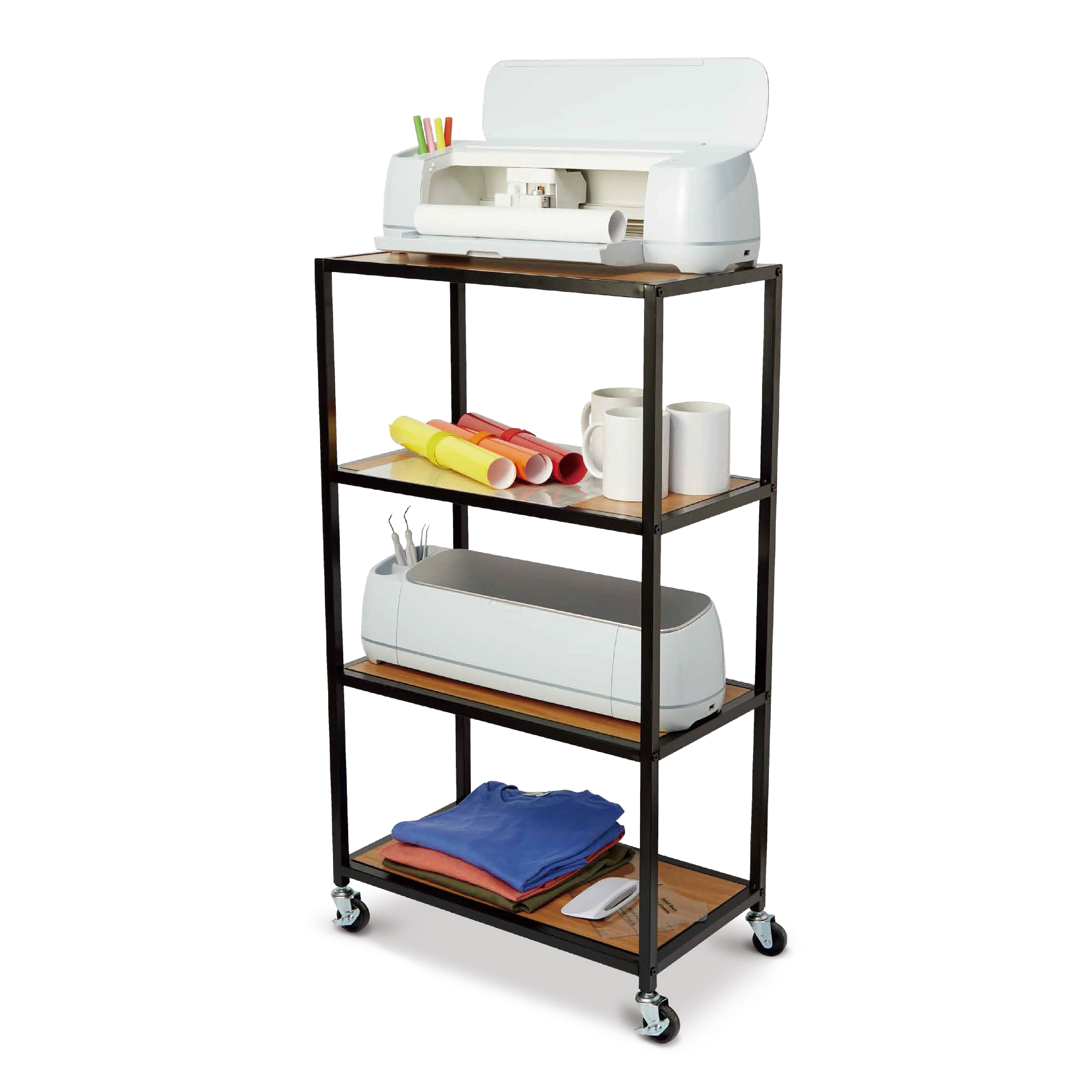 Black Heights 4-Tier Rolling Cart by Simply Tidy&#xAE;