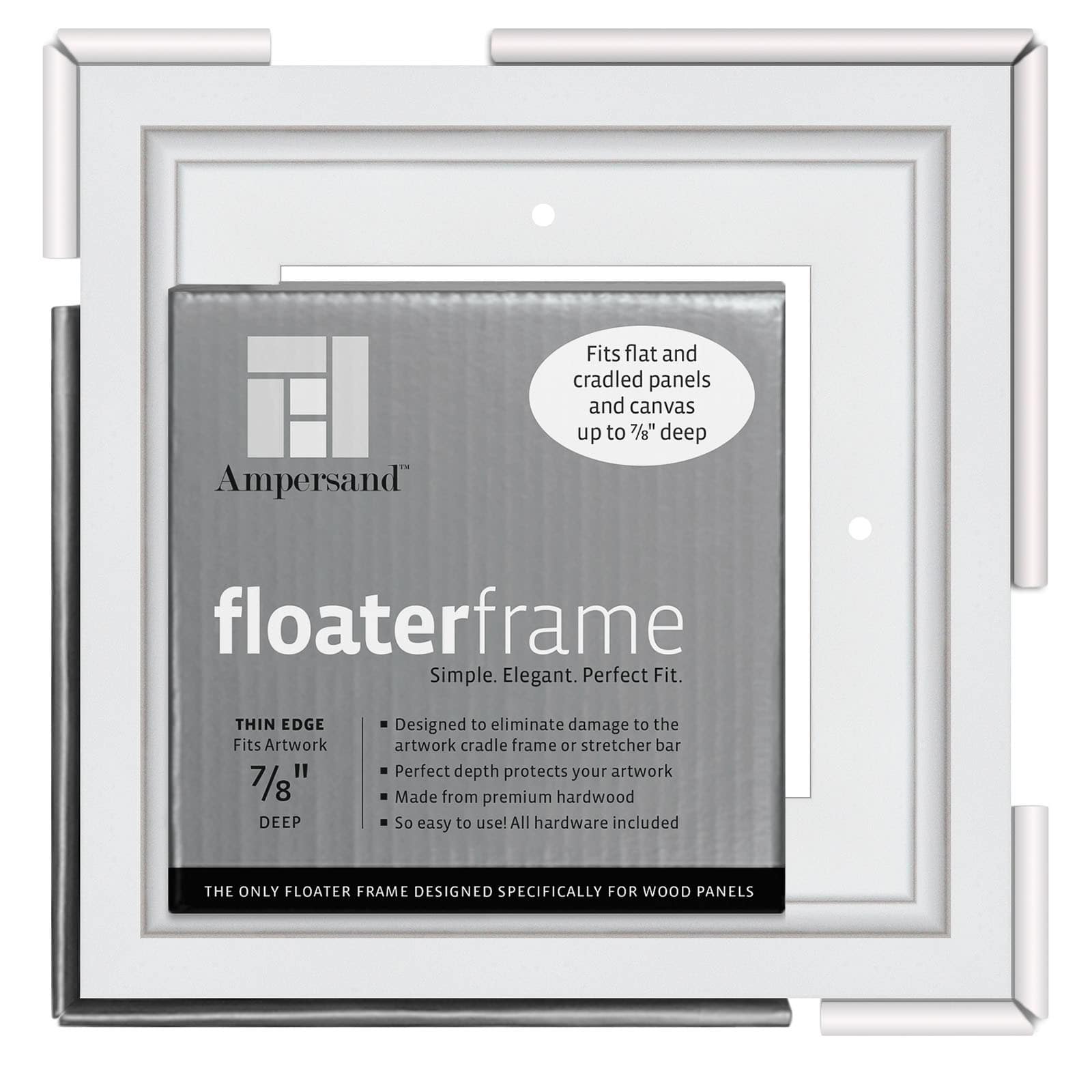 Ampersand® White Thin Edge 7/8" Deep Floaterframe