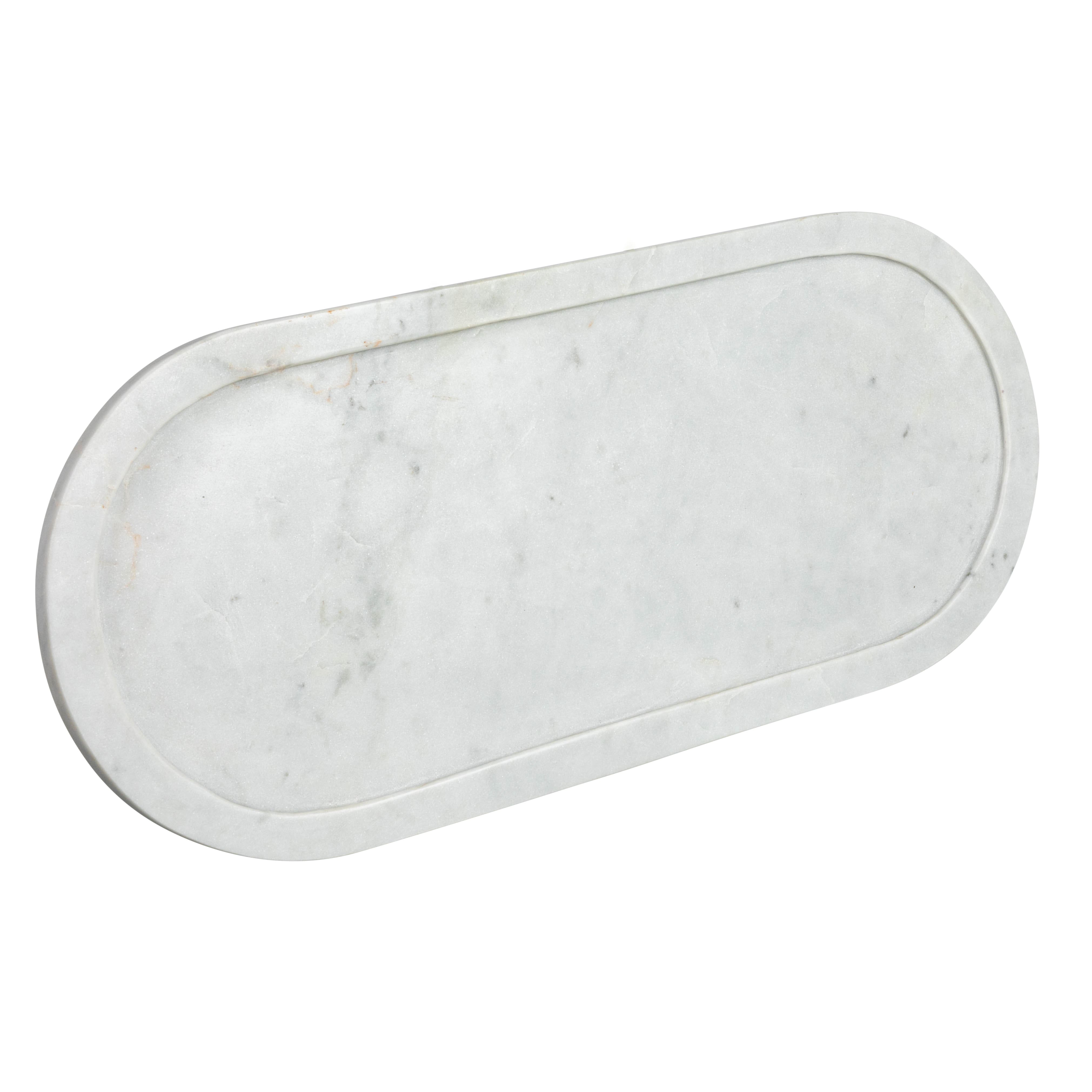 Hello Honey&#xAE; 18&#x22; Modern Oval Marble Serving Tray