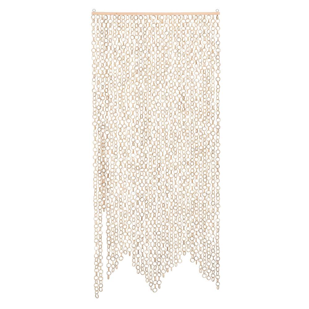 Beige Chain Link Bamboo Curtain