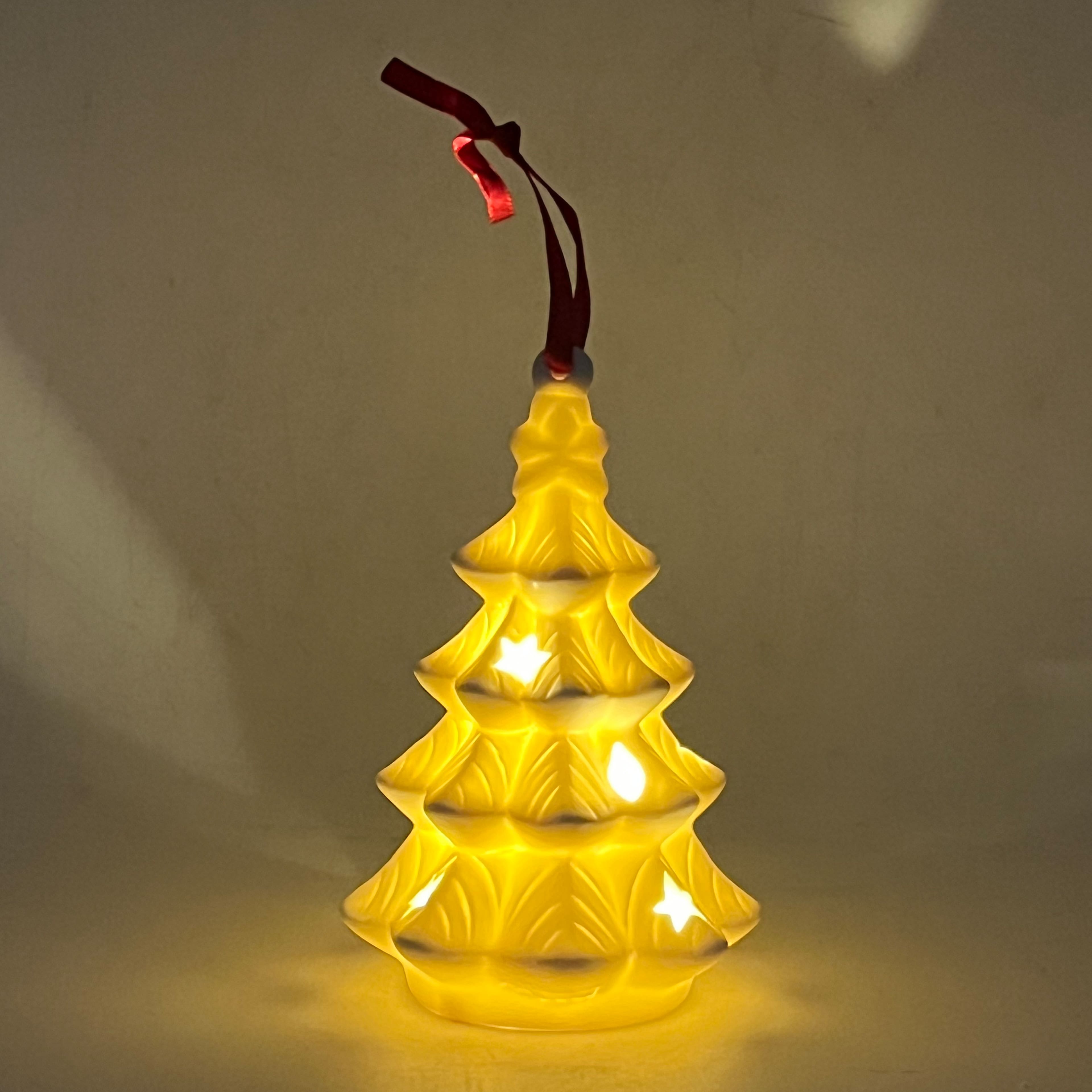 4.75&#x22; DIY LED Ceramic Tree Ornament by Make Market&#xAE;