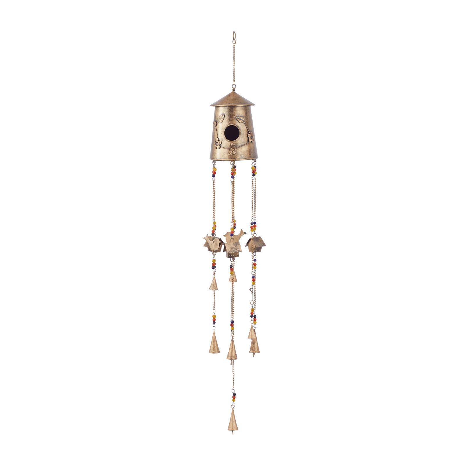 42" Bronze Colored Metal Rustic Birdhouse Windchime
