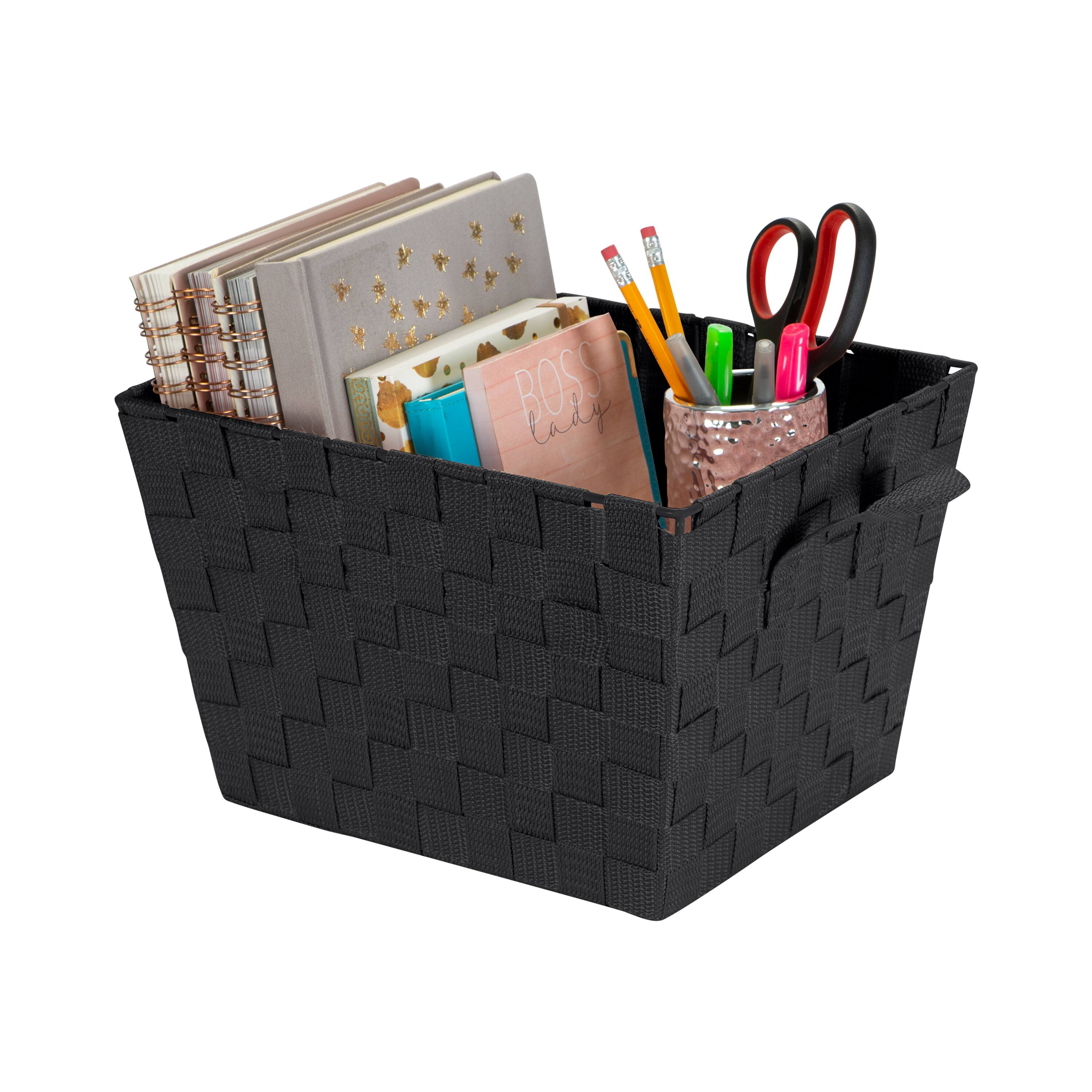 Simplify 10&#x22; Black Small Woven Storage Bin